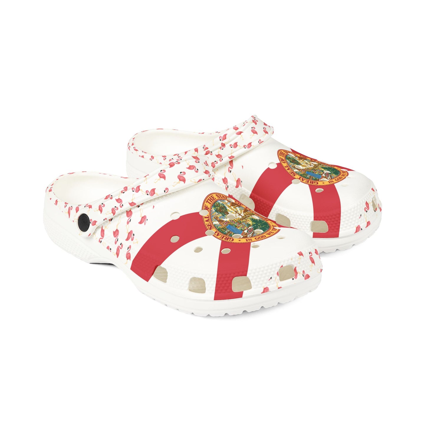 Florida Flamingoes Crocolookalikes, Bright Casual Footwear for Beach Days, Summer Fashion, Vacation, Gift Idea