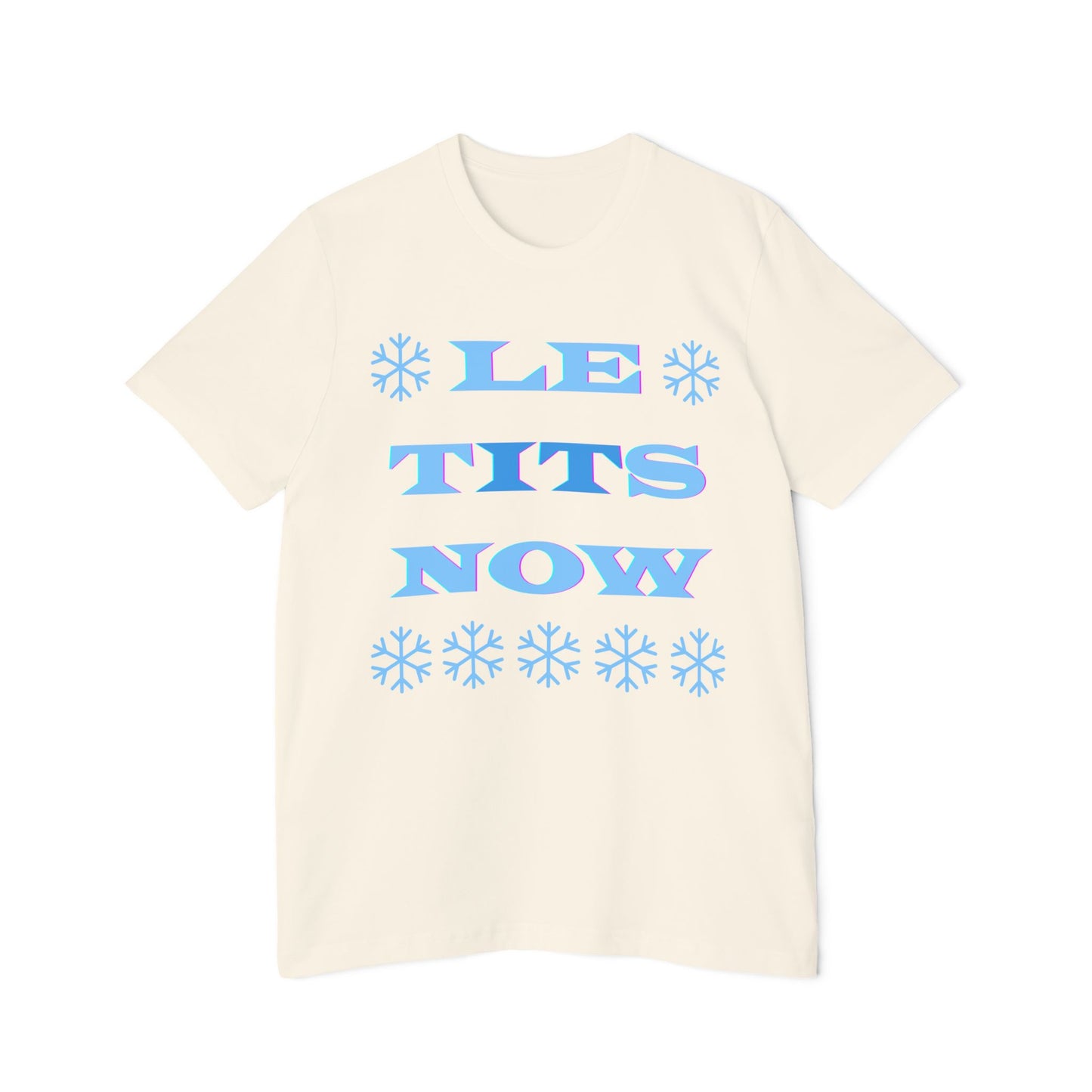 “LETitSNOW” - Playful Winter T-Shirt, Funny Holiday Tee, Unisex Graphic Shirt, Winter Party Wear, Gift for Friends