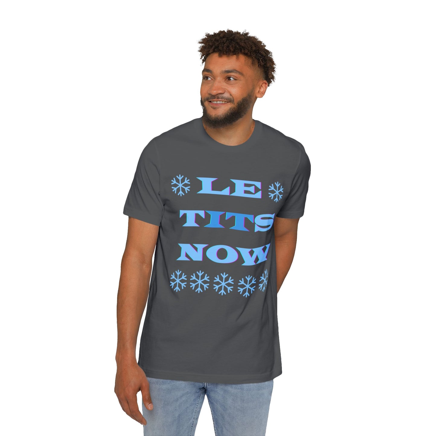 “LETitSNOW” - Playful Winter T-Shirt, Funny Holiday Tee, Unisex Graphic Shirt, Winter Party Wear, Gift for Friends