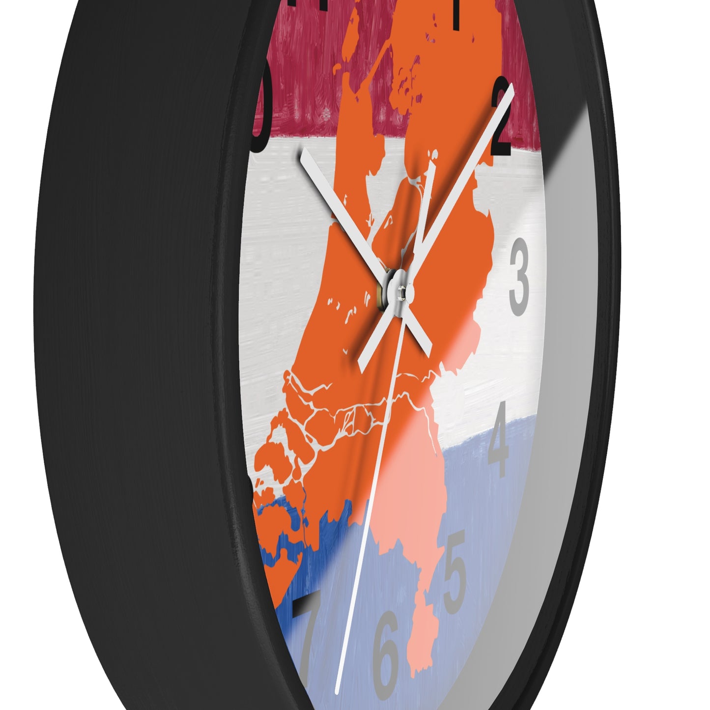 Hoe laat is het ? Dutch Map Wall Clock, Home Decor for Dutch Culture Lovers, Unique Clock Gift for Netherlands Lovers, Modern Art Clock, Flag Inspired Design