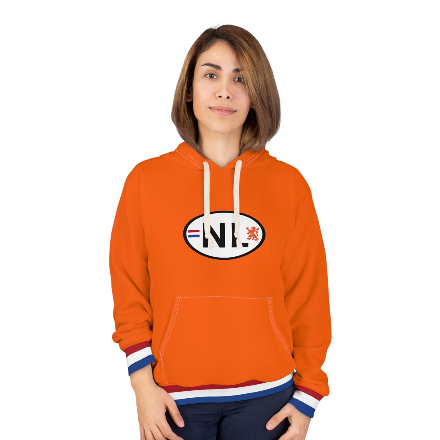 Vibrant Unisex Pullover Hoodie with Dutch Pride Design, Perfect for Voetbal, Parties, Casual Wear, Sports Events, Gift Idea