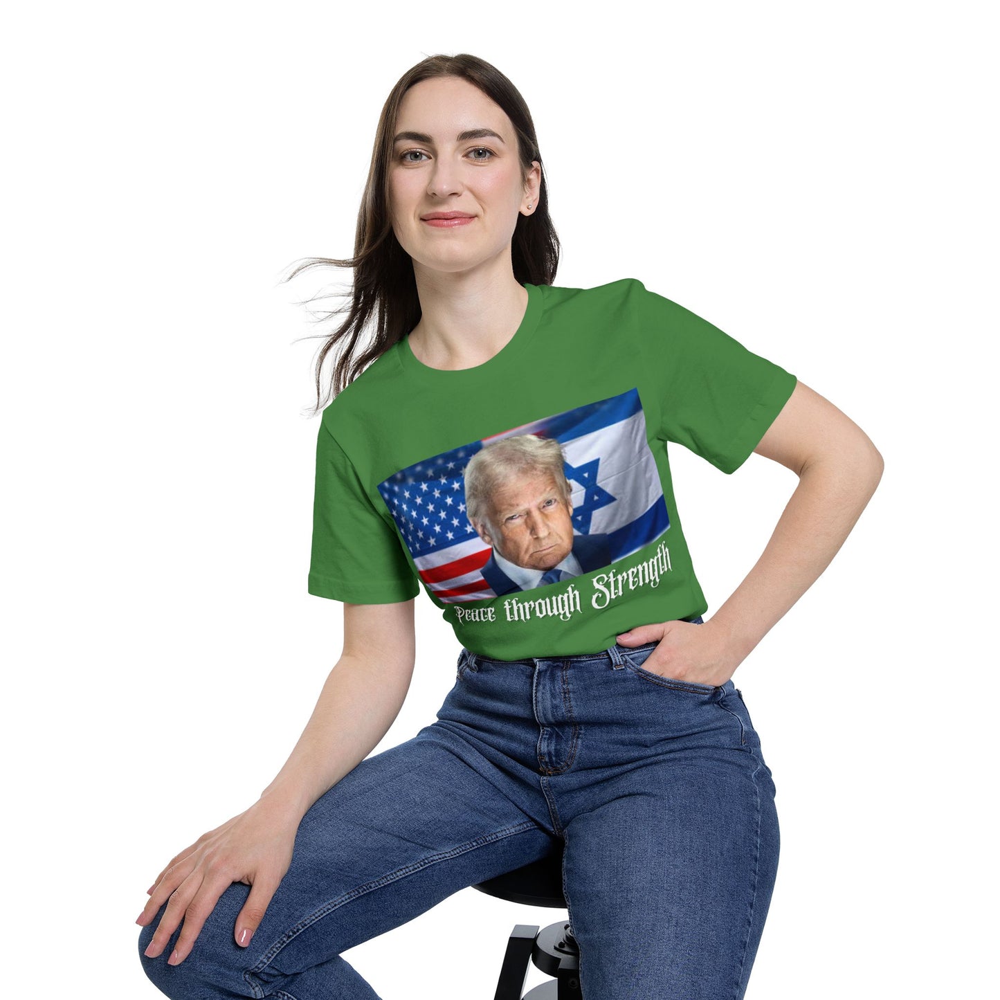 USA-Made Unisex T-Shirt: "Peace through Strength" Design - Perfect for Patriotic Events, Casual Days, or Gifts