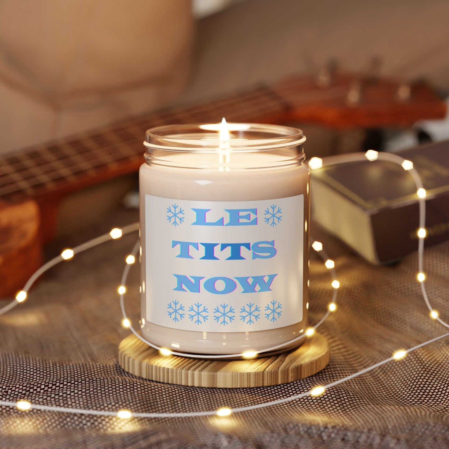 'LETitSNOW' , Funny Gift, Relaxing Home Decor, Unique Candles, Holiday Celebration