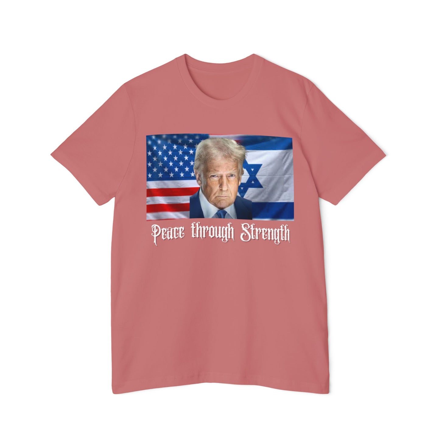 USA-Made Unisex T-Shirt: "Peace through Strength" Design - Perfect for Patriotic Events, Casual Days, or Gifts