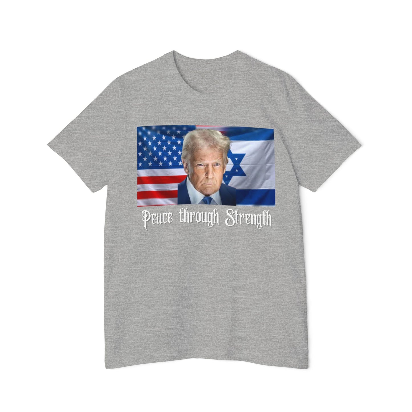 USA-Made Unisex T-Shirt: "Peace through Strength" Design - Perfect for Patriotic Events, Casual Days, or Gifts