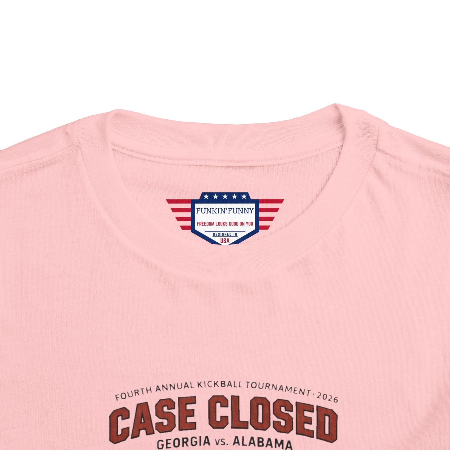 Toddler Tee - 'Case Closed Georgia Rules' Cute Peach & Bulldog Courtroom Design