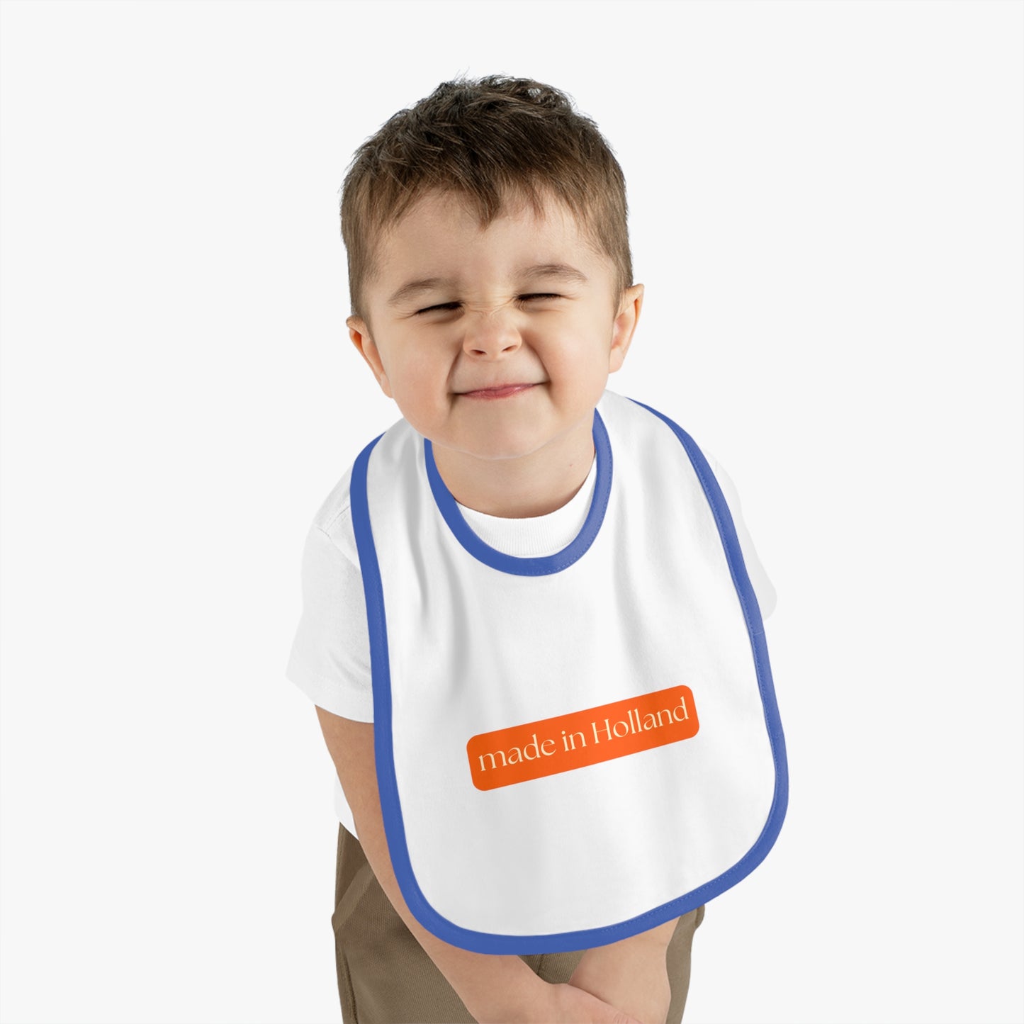 Made in Holland Bib, Dutch Gift for New Parents, Stylish Baby Accessory, Perfect for Baby Showers, Baby Feeding