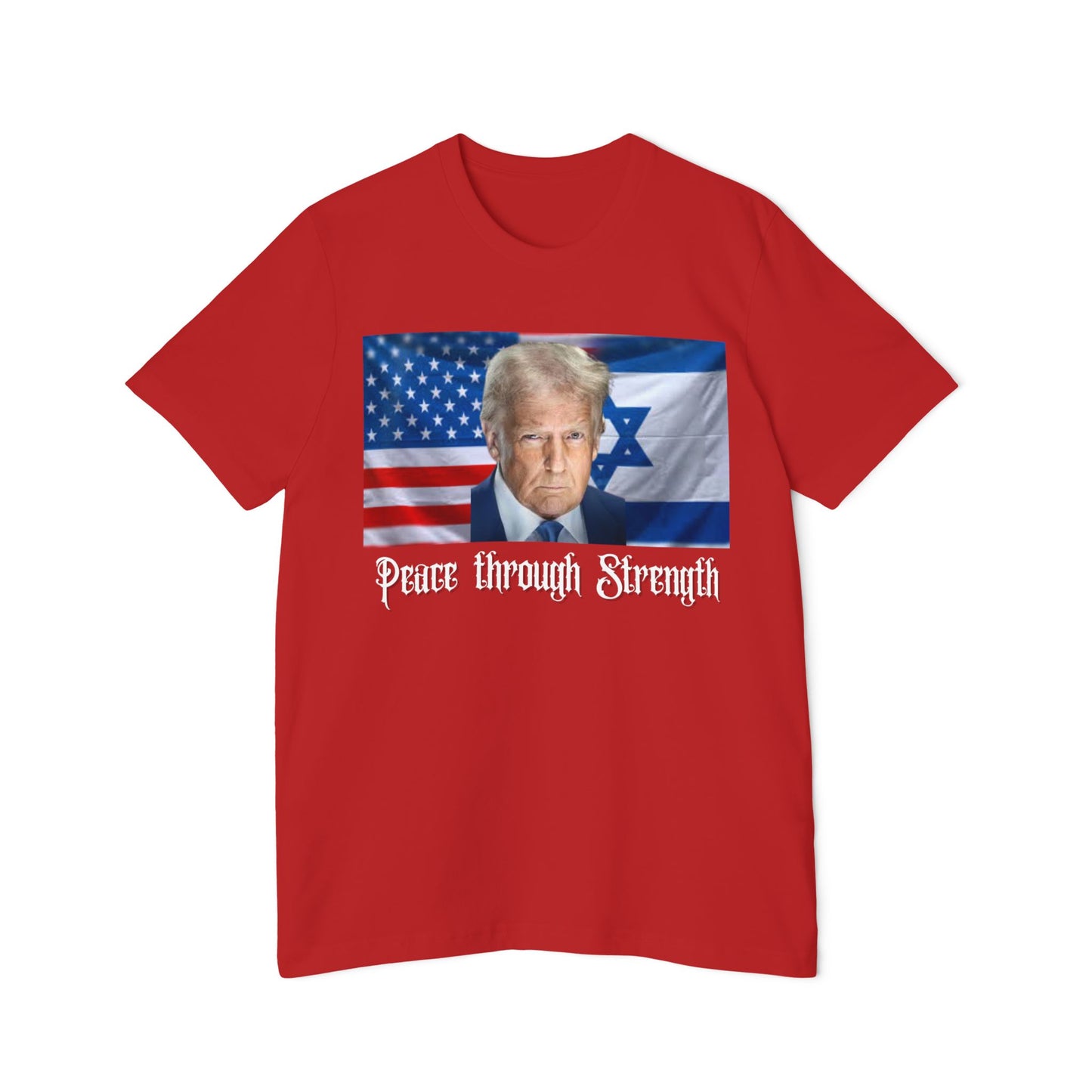 USA-Made Unisex T-Shirt: "Peace through Strength" Design - Perfect for Patriotic Events, Casual Days, or Gifts
