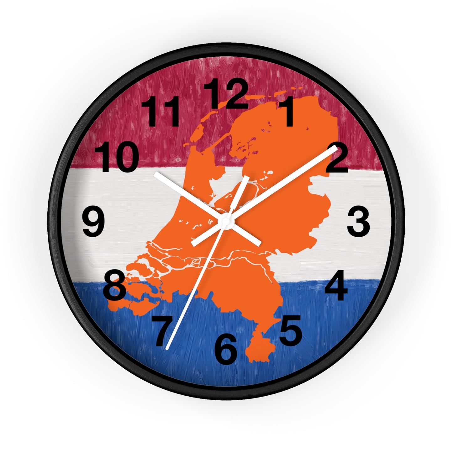 Hoe laat is het ? Dutch Map Wall Clock, Home Decor for Dutch Culture Lovers, Unique Clock Gift for Netherlands Lovers, Modern Art Clock, Flag Inspired Design