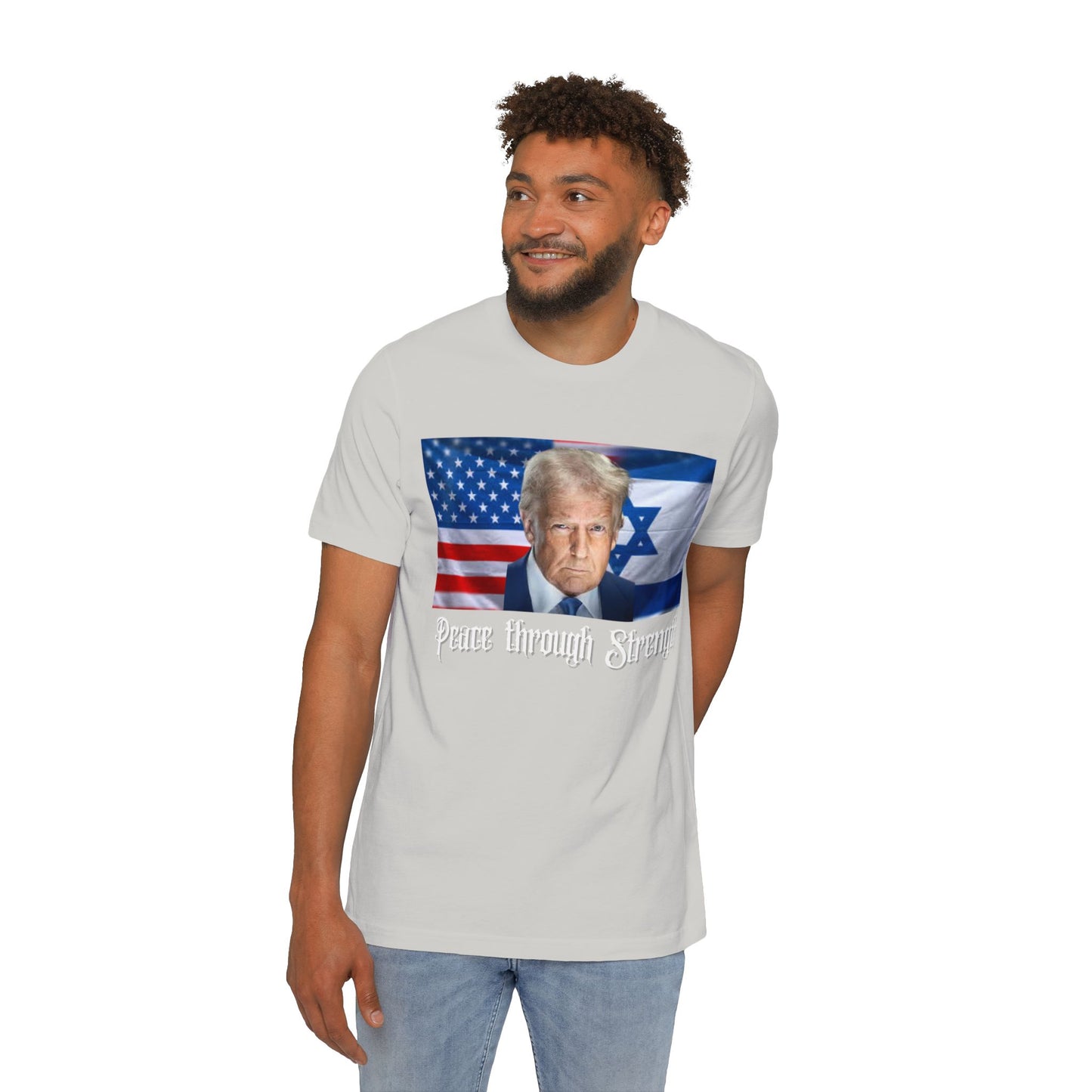 USA-Made Unisex T-Shirt: "Peace through Strength" Design - Perfect for Patriotic Events, Casual Days, or Gifts