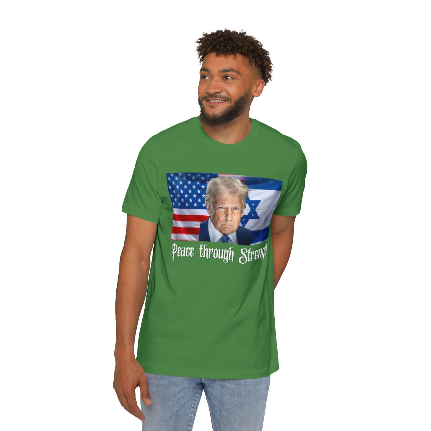 USA-Made Unisex T-Shirt: "Peace through Strength" Design - Perfect for Patriotic Events, Casual Days, or Gifts