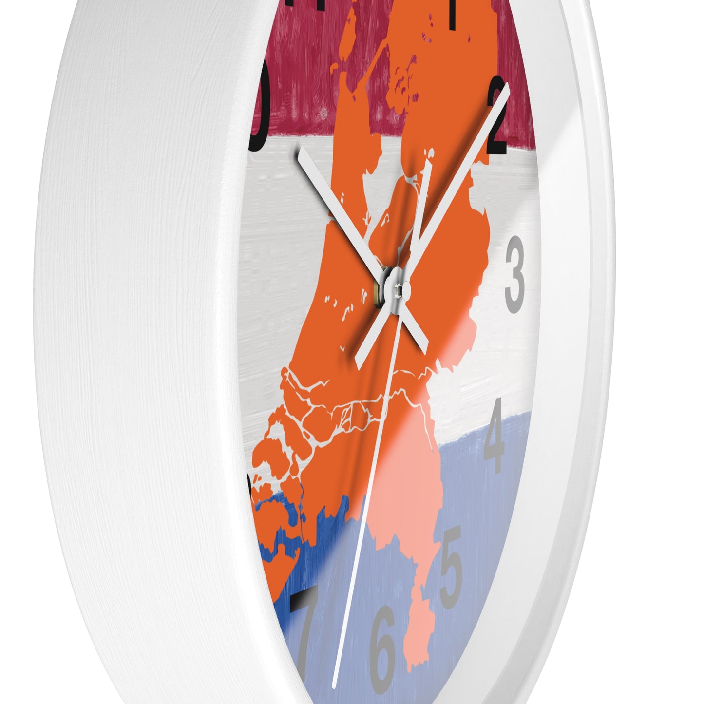 Hoe laat is het ? Dutch Map Wall Clock, Home Decor for Dutch Culture Lovers, Unique Clock Gift for Netherlands Lovers, Modern Art Clock, Flag Inspired Design
