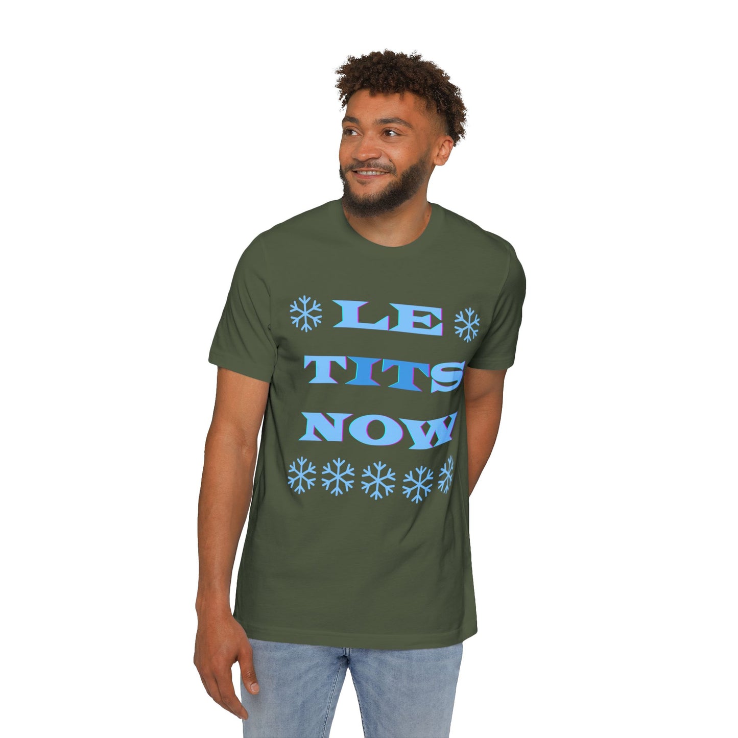 “LETitSNOW” - Playful Winter T-Shirt, Funny Holiday Tee, Unisex Graphic Shirt, Winter Party Wear, Gift for Friends