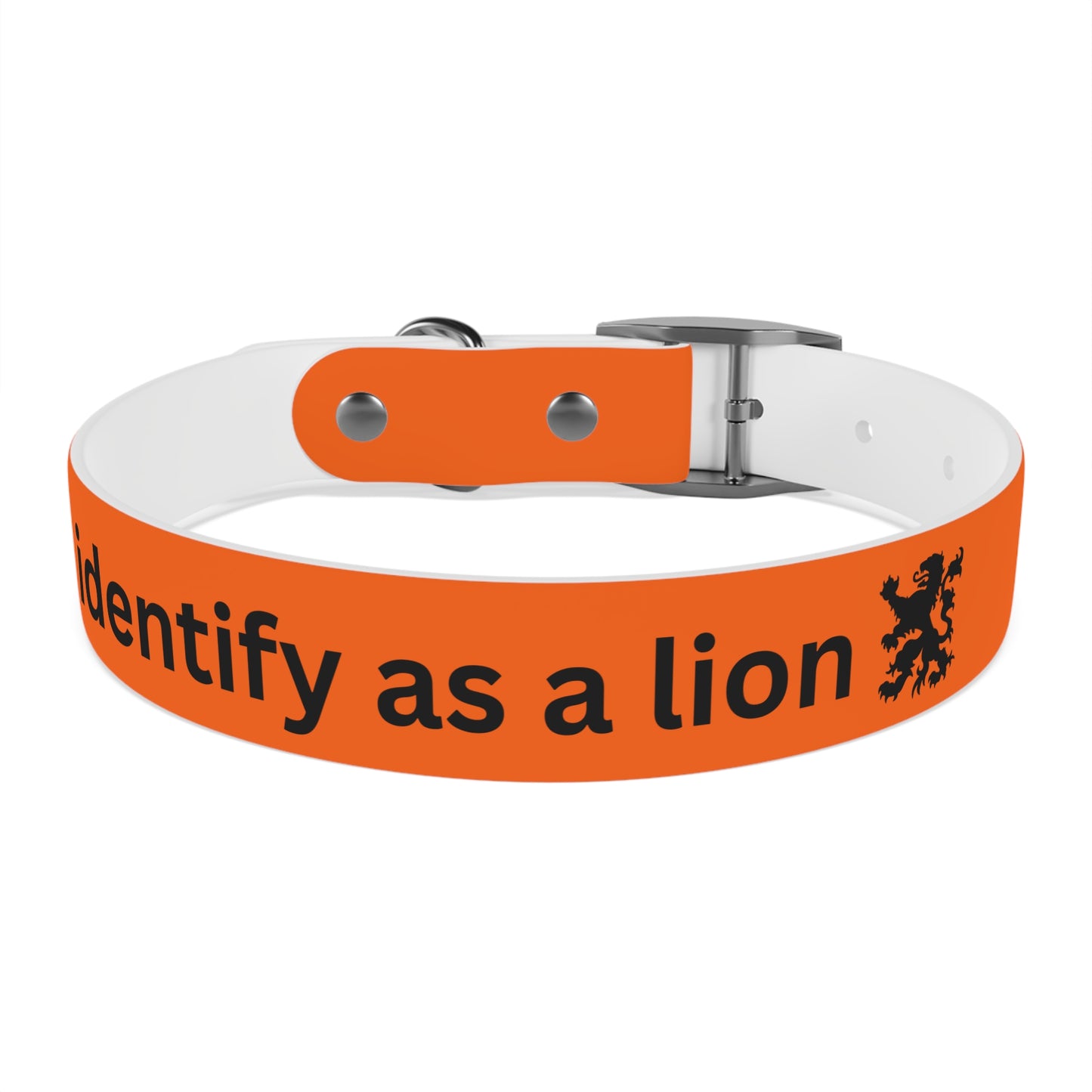 Dutch Dog Collar, I identify as a lion - Fun Pet Accessory, Dog Wear, Unique Gift for Dog Lovers, Pets Birthday Celebration, Lion Theme Collar