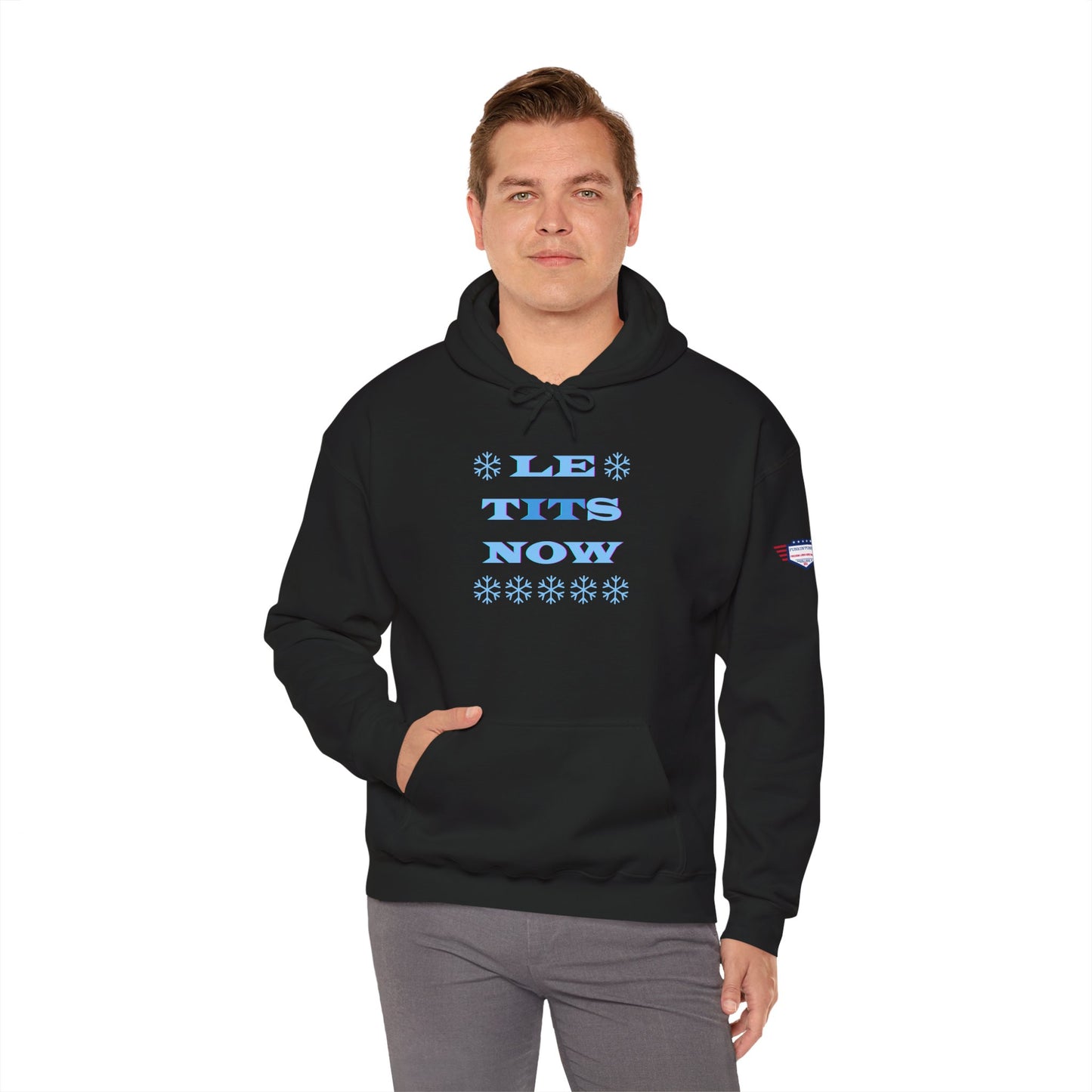 “LETitSNOW” - Funny Holiday Hoodie, Unisex Sweatshirt, Christmas Gift, Winter Apparel, Casual Wear, Birthday Present, Cozy Layer