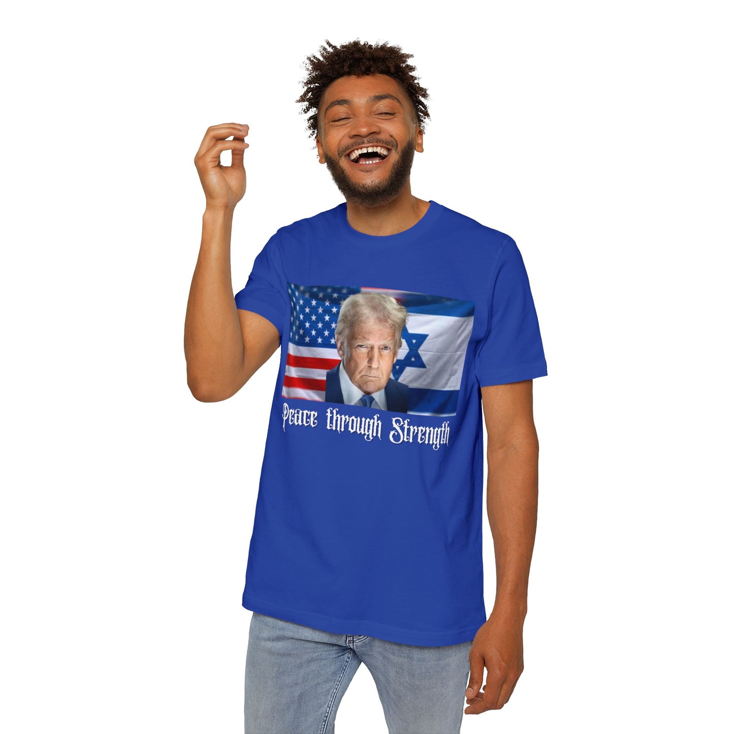 USA-Made Unisex T-Shirt: "Peace through Strength" Design - Perfect for Patriotic Events, Casual Days, or Gifts