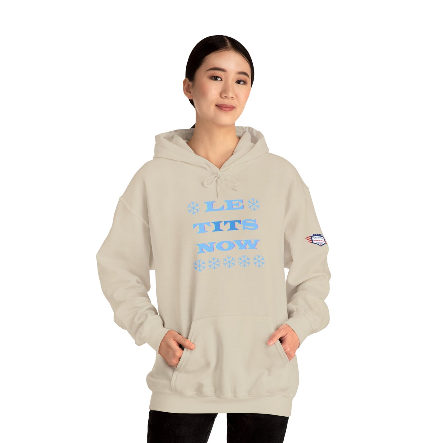 “LETitSNOW” - Funny Holiday Hoodie, Unisex Sweatshirt, Christmas Gift, Winter Apparel, Casual Wear, Birthday Present, Cozy Layer