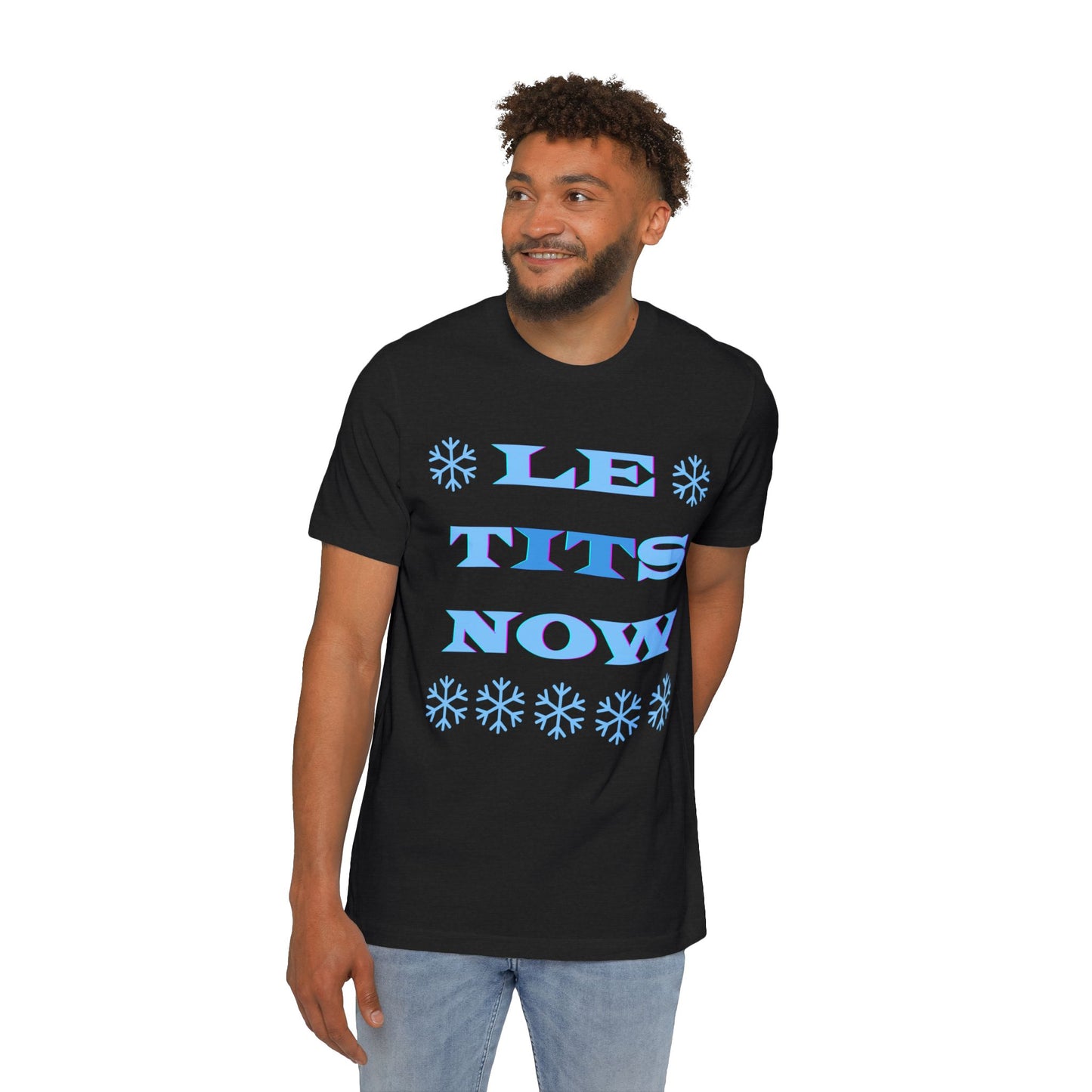 “LETitSNOW” - Playful Winter T-Shirt, Funny Holiday Tee, Unisex Graphic Shirt, Winter Party Wear, Gift for Friends