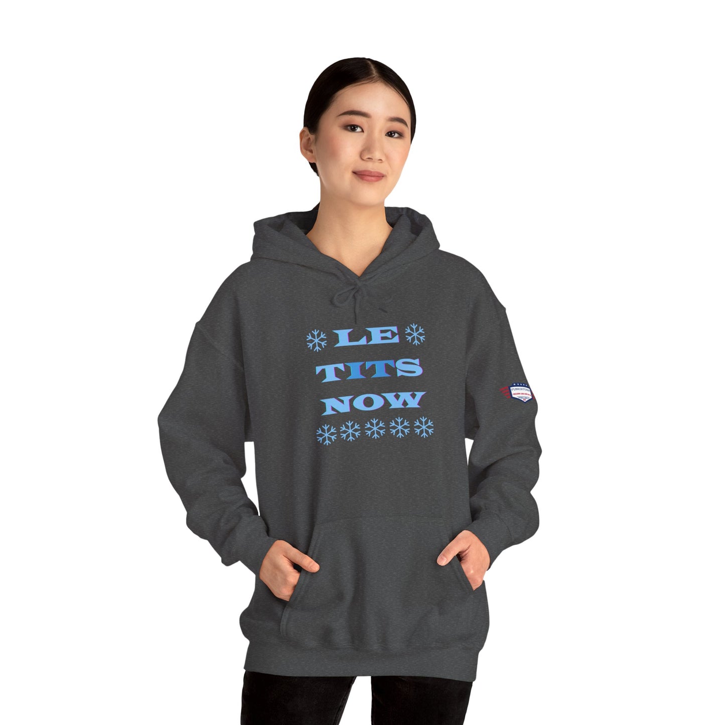 “LETitSNOW” - Funny Holiday Hoodie, Unisex Sweatshirt, Christmas Gift, Winter Apparel, Casual Wear, Birthday Present, Cozy Layer