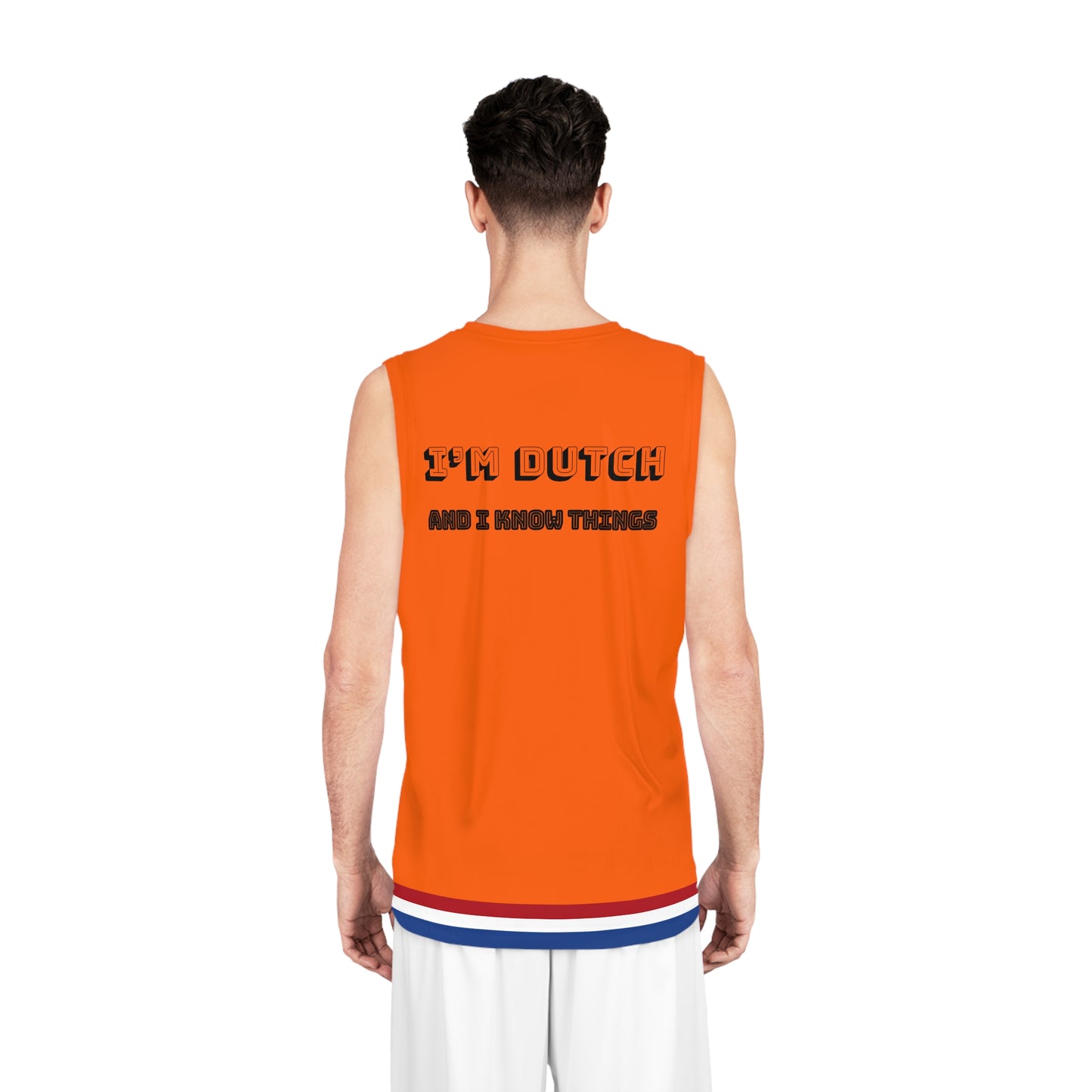 I'm Dutch and I Know Things - Vibrant Basketball Jersey, Fun Sportswear for Fans, Dutch Pride, Game Day Attire, Gift for Athletes, Festival Apparel