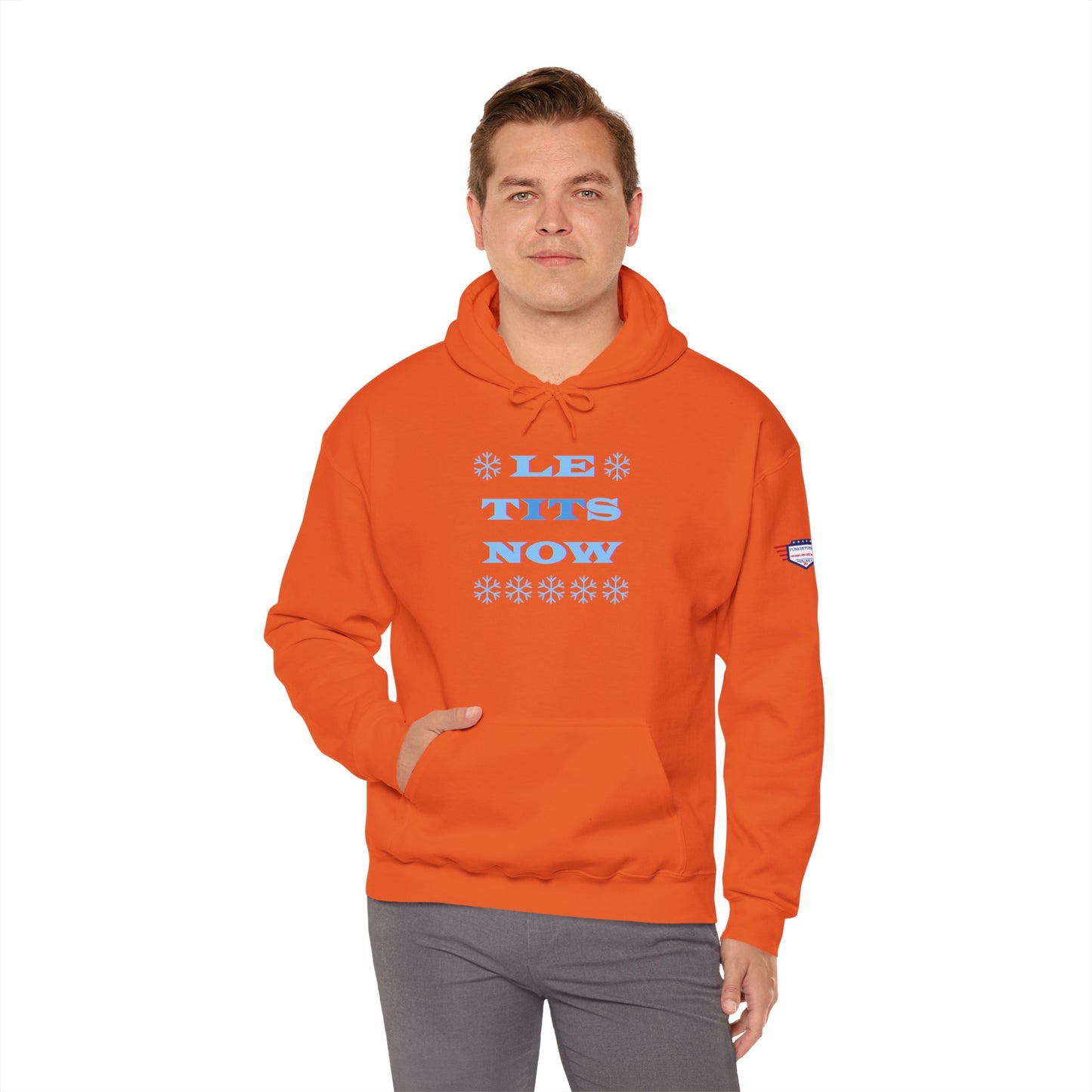 “LETitSNOW” - Funny Holiday Hoodie, Unisex Sweatshirt, Christmas Gift, Winter Apparel, Casual Wear, Birthday Present, Cozy Layer