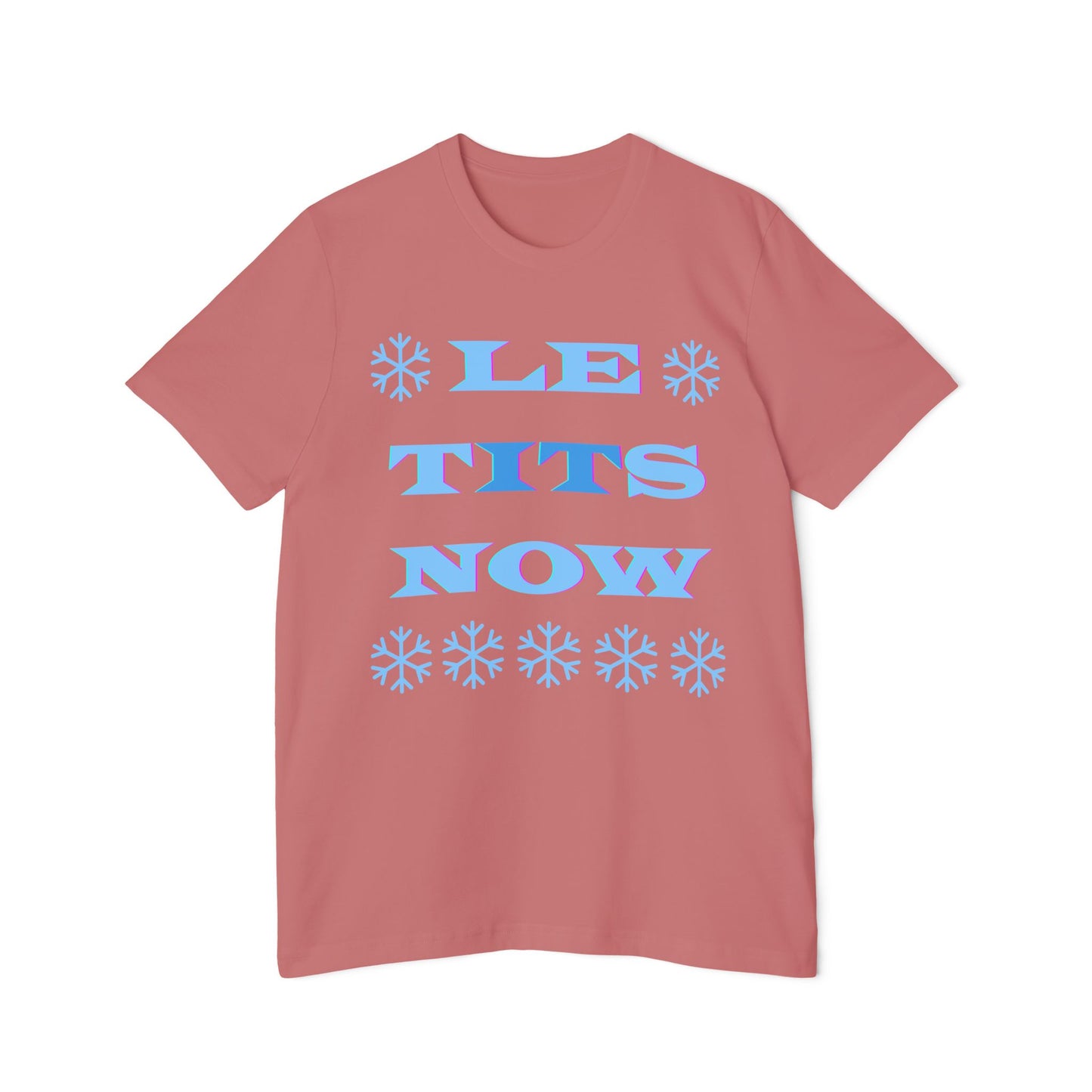 “LETitSNOW” - Playful Winter T-Shirt, Funny Holiday Tee, Unisex Graphic Shirt, Winter Party Wear, Gift for Friends