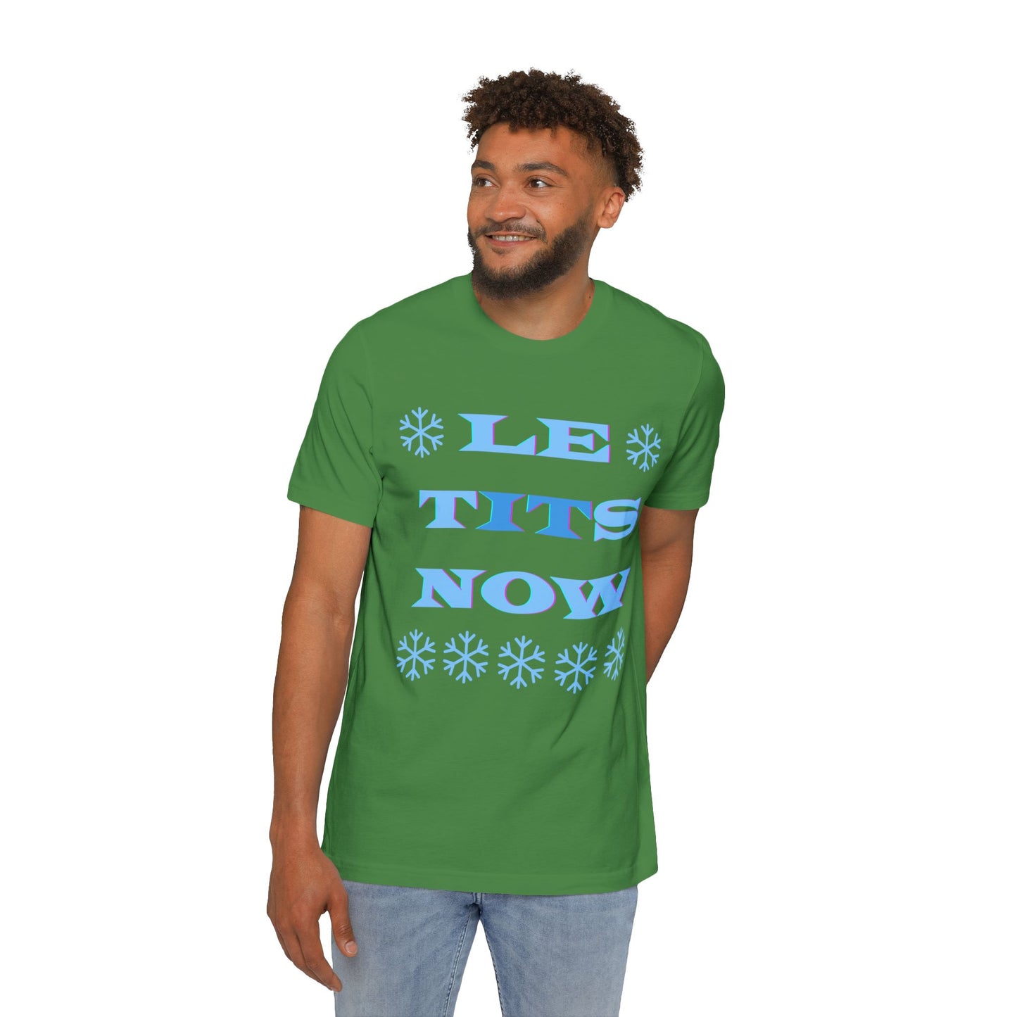 “LETitSNOW” - Playful Winter T-Shirt, Funny Holiday Tee, Unisex Graphic Shirt, Winter Party Wear, Gift for Friends