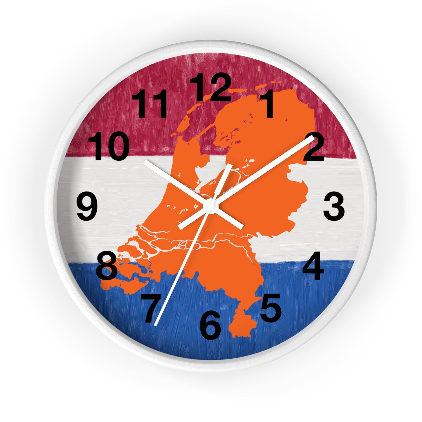 Hoe laat is het ? Dutch Map Wall Clock, Home Decor for Dutch Culture Lovers, Unique Clock Gift for Netherlands Lovers, Modern Art Clock, Flag Inspired Design