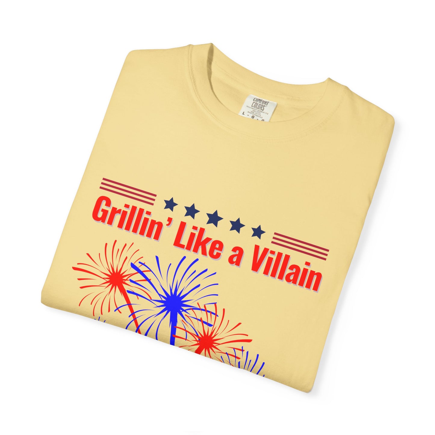Grillin' Like a Villain Unisex T-Shirt | Patriotic BBQ Tee with Eagle Design