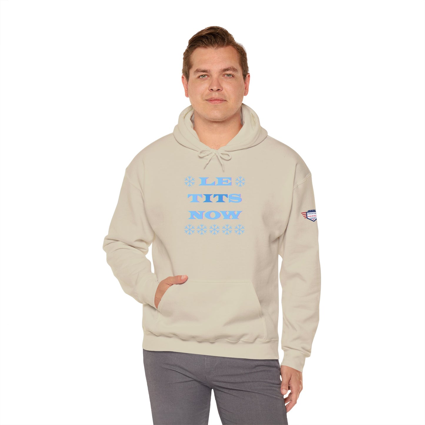 “LETitSNOW” - Funny Holiday Hoodie, Unisex Sweatshirt, Christmas Gift, Winter Apparel, Casual Wear, Birthday Present, Cozy Layer