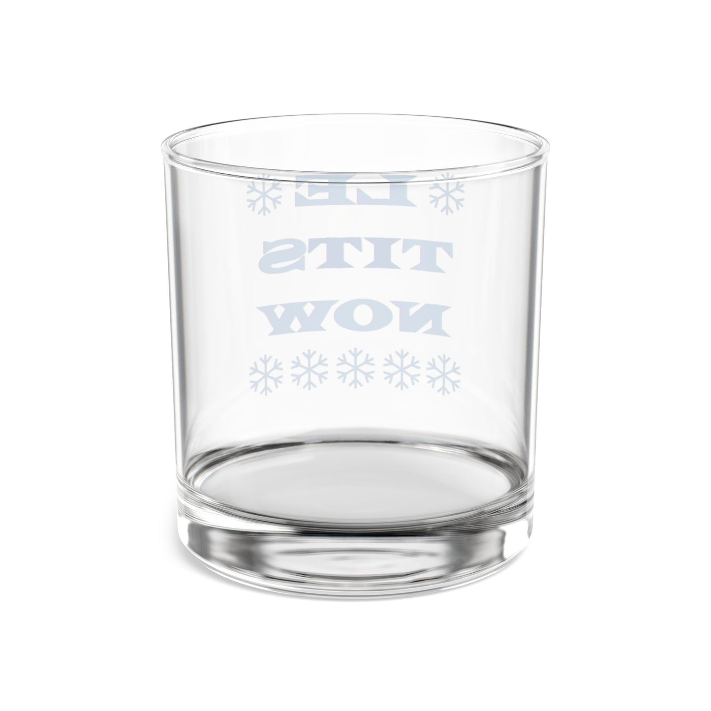 "LETitSNOW" Drinking Glass, Holiday Gift, Novelty Barware, Glassware for Parties, Humor Gift