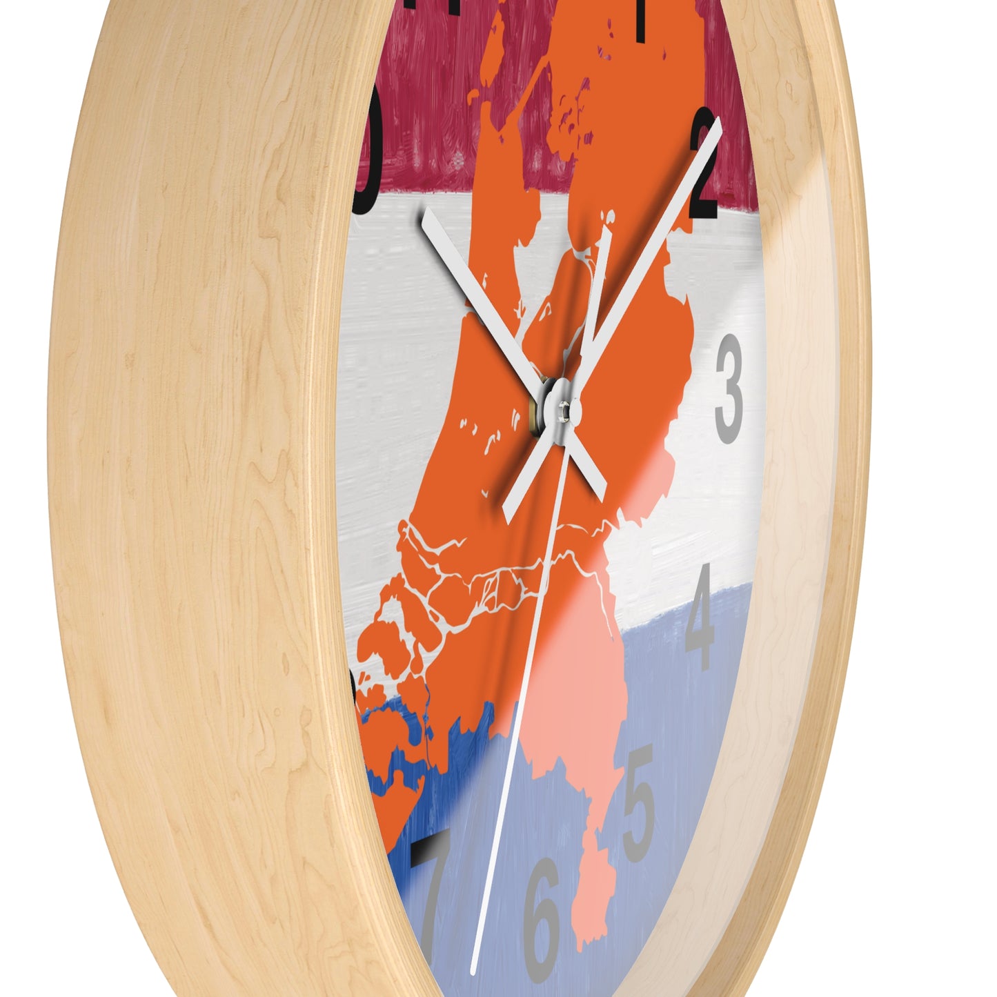 Hoe laat is het ? Dutch Map Wall Clock, Home Decor for Dutch Culture Lovers, Unique Clock Gift for Netherlands Lovers, Modern Art Clock, Flag Inspired Design