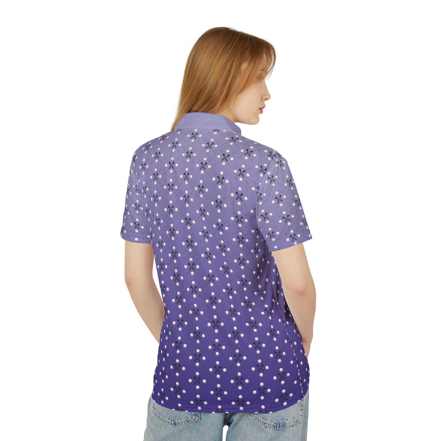 Tee-bone Vibrant Purple-Blue Star Gradient Stylish Unisex Polo Shirt for Golf in All Seasons