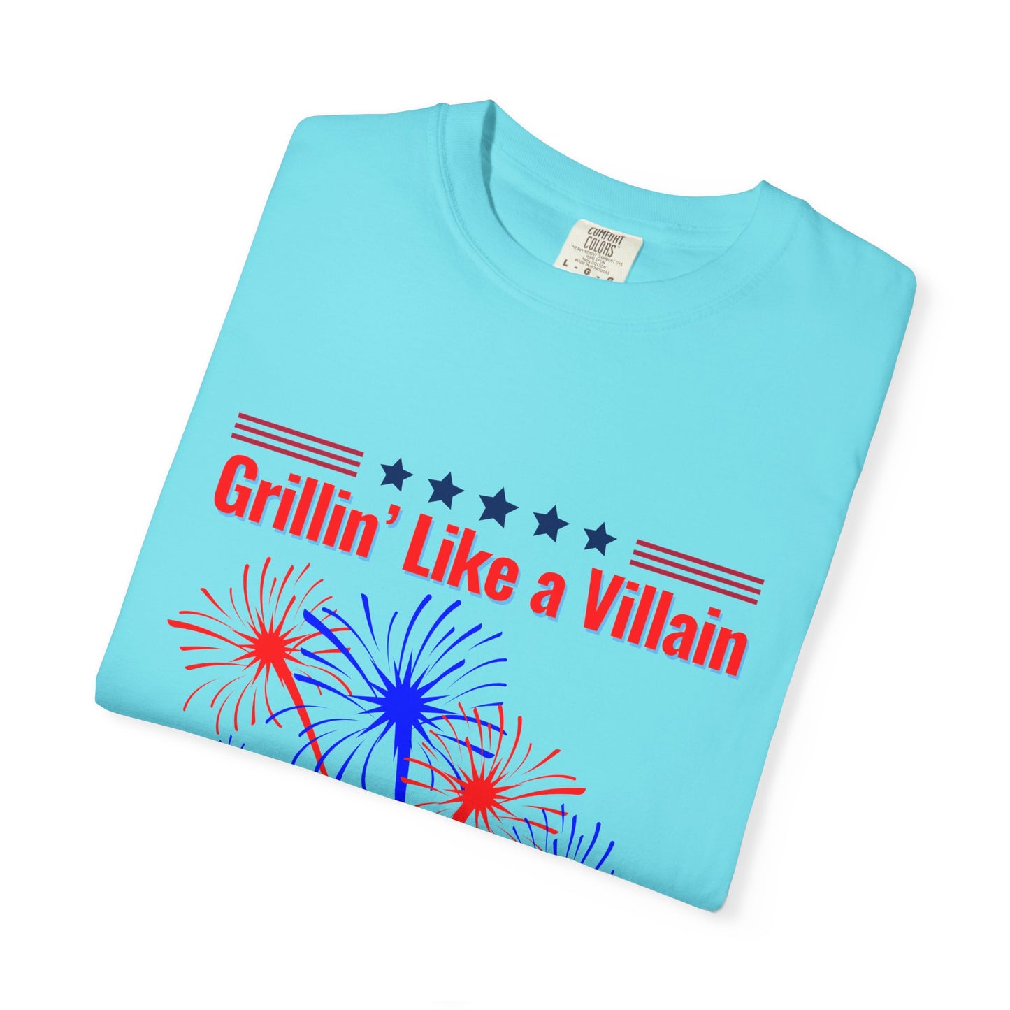Grillin' Like a Villain Unisex T-Shirt | Patriotic BBQ Tee with Eagle Design