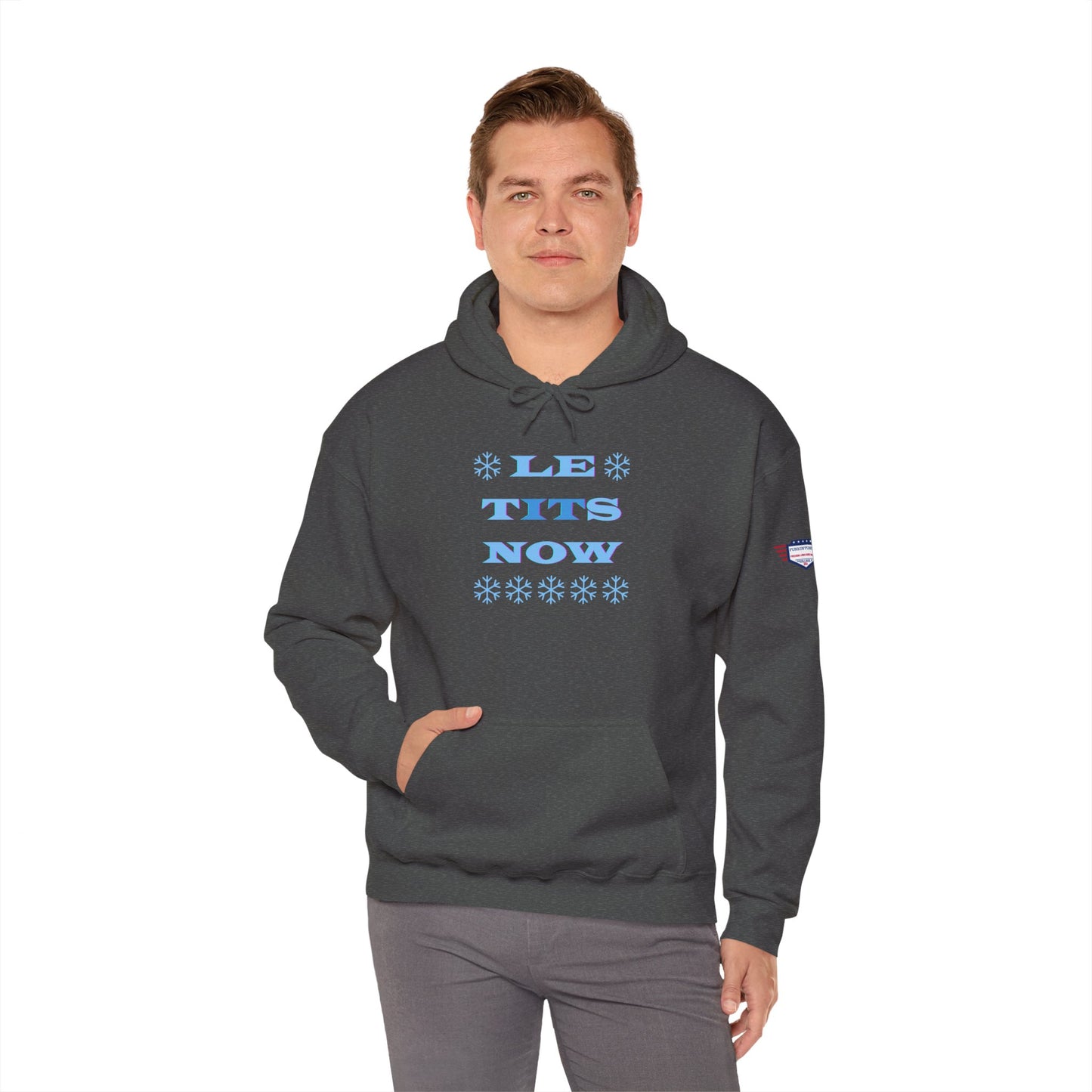 “LETitSNOW” - Funny Holiday Hoodie, Unisex Sweatshirt, Christmas Gift, Winter Apparel, Casual Wear, Birthday Present, Cozy Layer