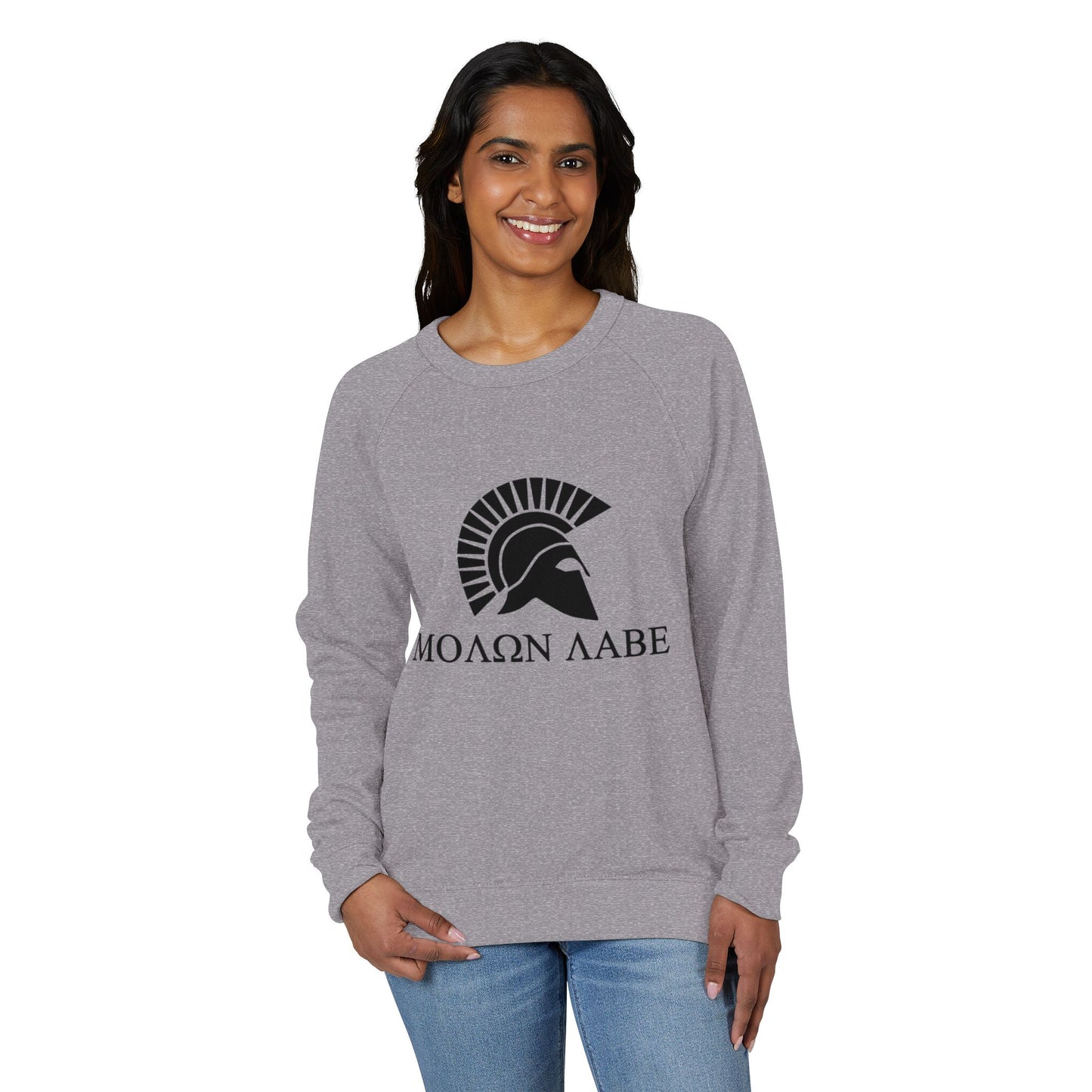 Come and take them - Unisex French Terry Crewneck Sweatshirt with Molon Labe Design, Casual Wear, Gift for Her, Him, Fitness, Everyday Style