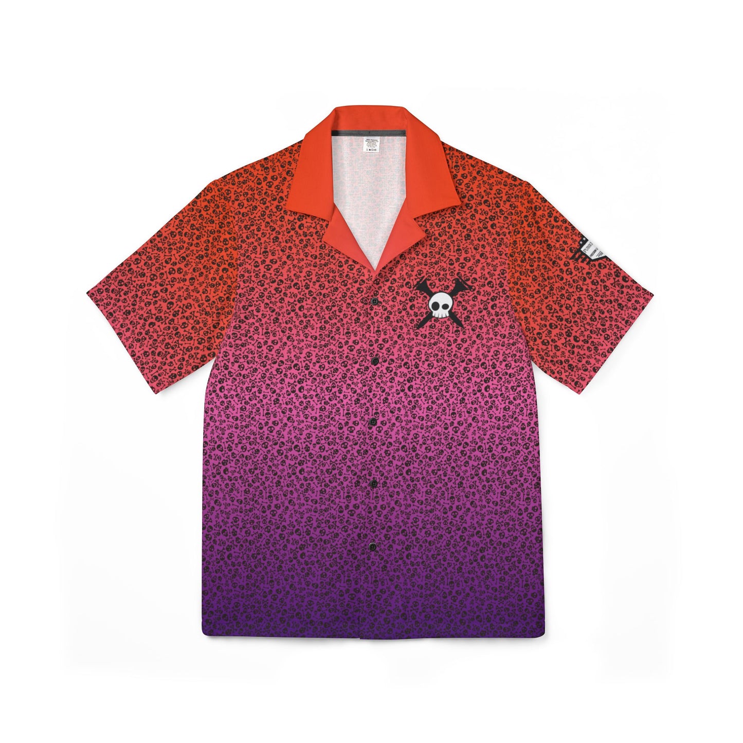Tee-bone Hawaiian Camp Shirt with Skulls, Beach Vacation Wear, Summer Party Attire, Tropical Outfit, Luau Style
