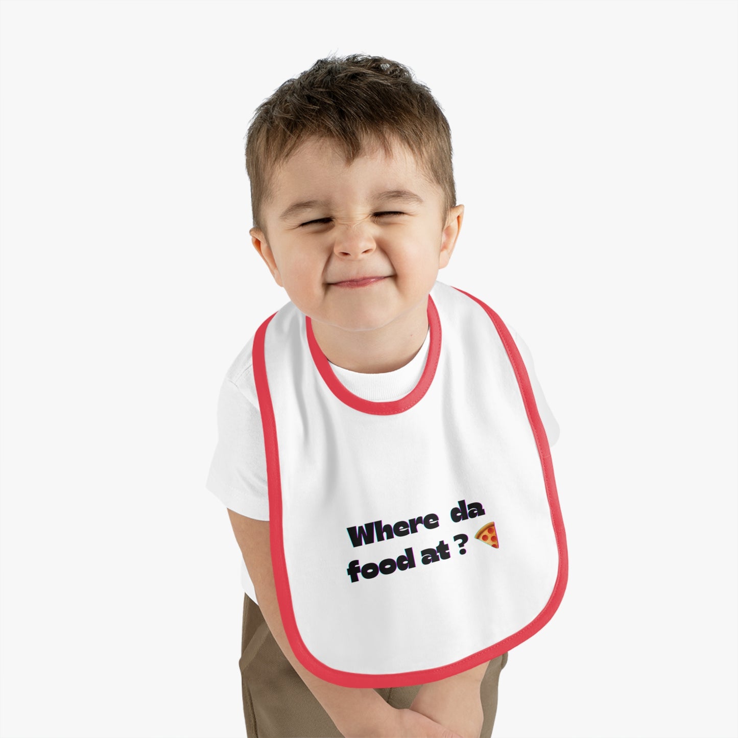 Fun Foodie Bib - Where da food at? Pizza Bib, Newborn Gift, Baby Shower, Cute Bib for Mealtime, Funny Baby Accessories