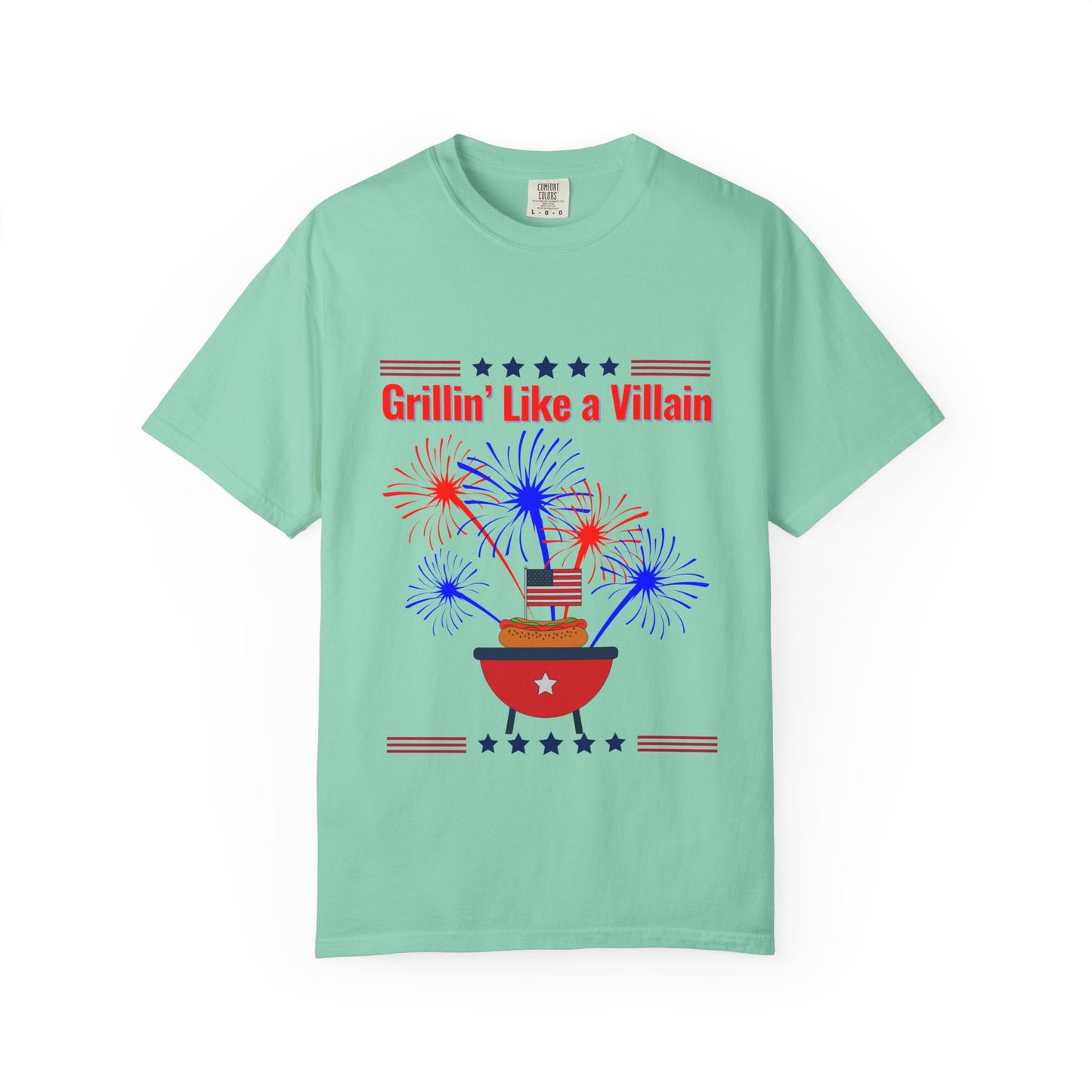 Grillin' Like a Villain Unisex T-Shirt | Patriotic BBQ Tee with Eagle Design