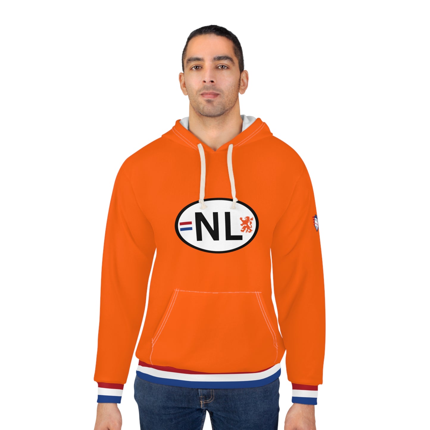 Vibrant Unisex Pullover Hoodie with Dutch Pride Design, Perfect for Voetbal, Parties, Casual Wear, Sports Events, Gift Idea