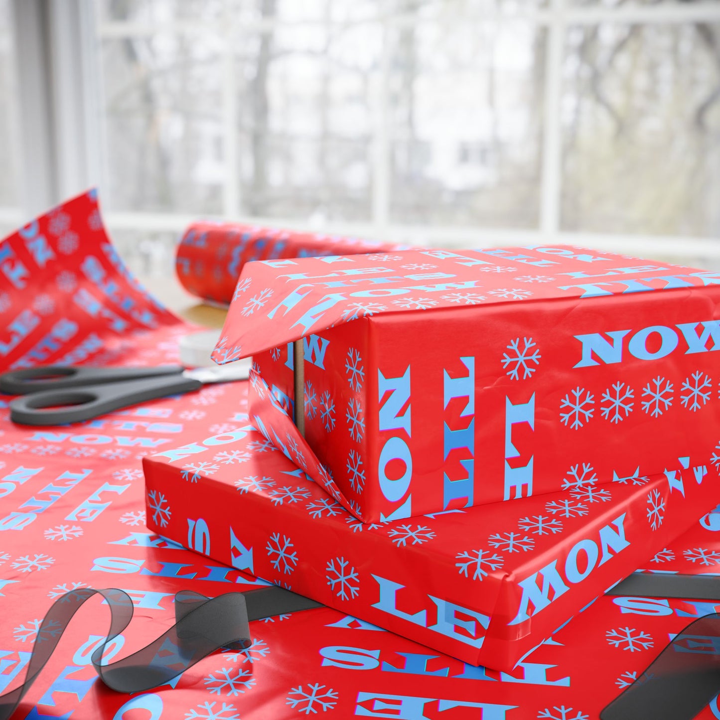 LETitSNOW - Festive Wrapping Paper for Holidays, Gift Wrap for Christmas, Birthday Party Decor, Floral Design for Celebrations