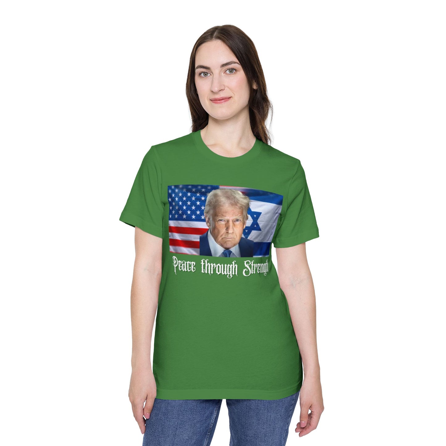 USA-Made Unisex T-Shirt: "Peace through Strength" Design - Perfect for Patriotic Events, Casual Days, or Gifts