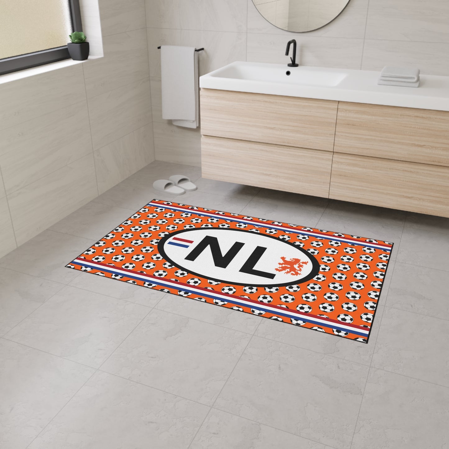Voetbalmat - Hou je plekkie vrij in the kroeg tijdens EK/WK of versier je badkamer - Soccer-Themed Heavy Duty Floor Mat, Sports Entryway Rug, Durable Doormat, Game Room Decor, Netherlands Football Mat