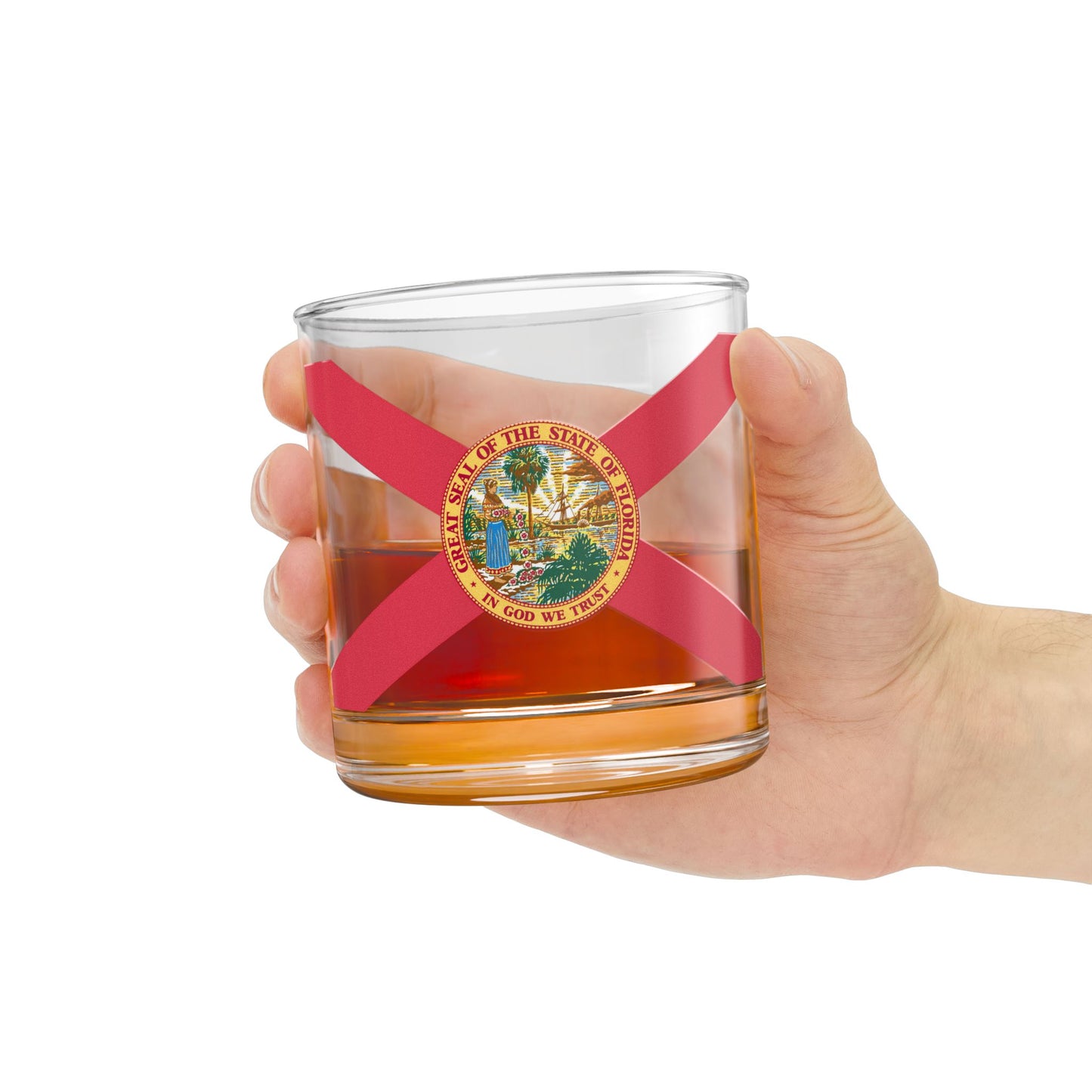 Florida State Flag Rocks Glass | Unique 10oz Drinkware Gift | Home Bar Accessories, Wedding, Housewarming, Collectible, Travel Souvenir