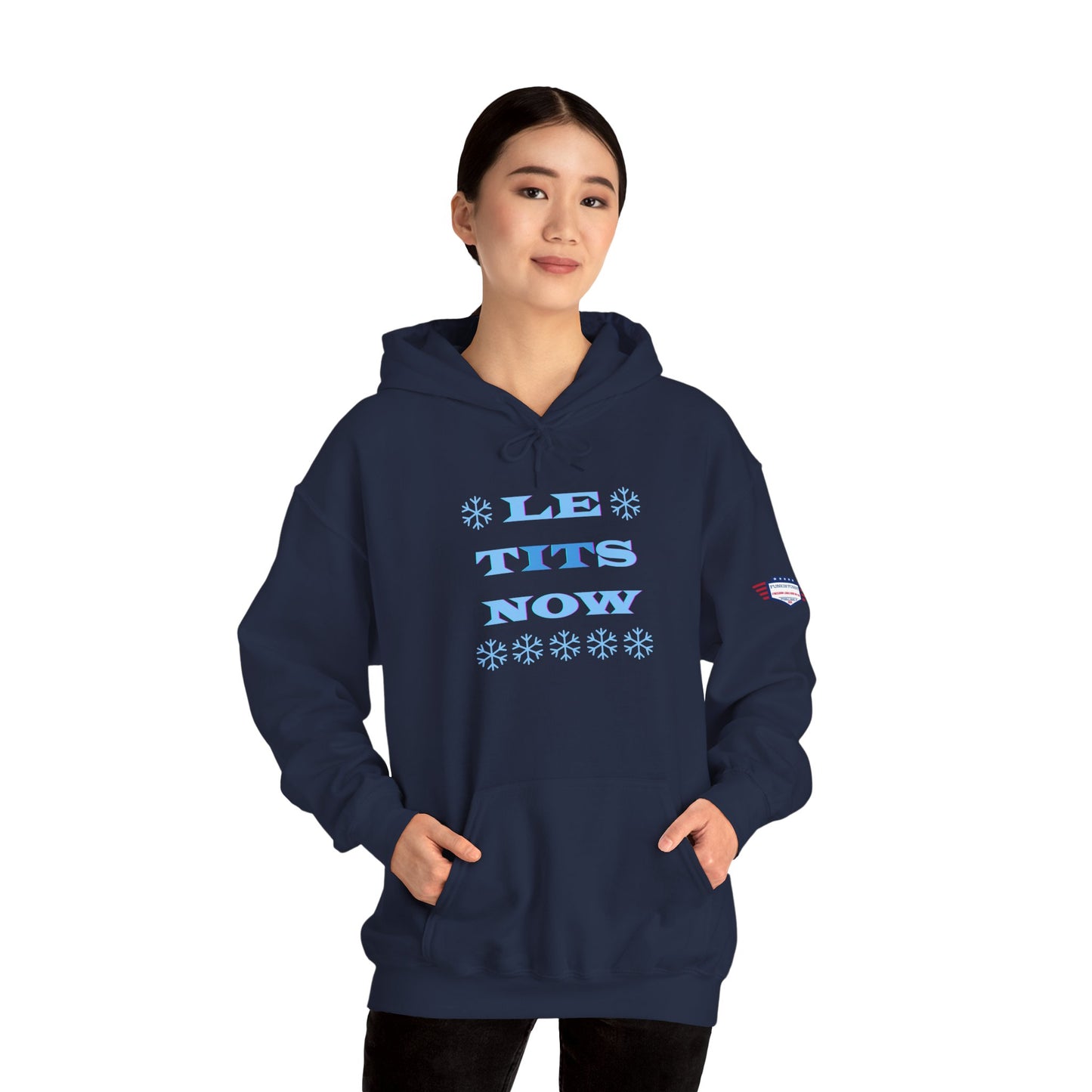“LETitSNOW” - Funny Holiday Hoodie, Unisex Sweatshirt, Christmas Gift, Winter Apparel, Casual Wear, Birthday Present, Cozy Layer