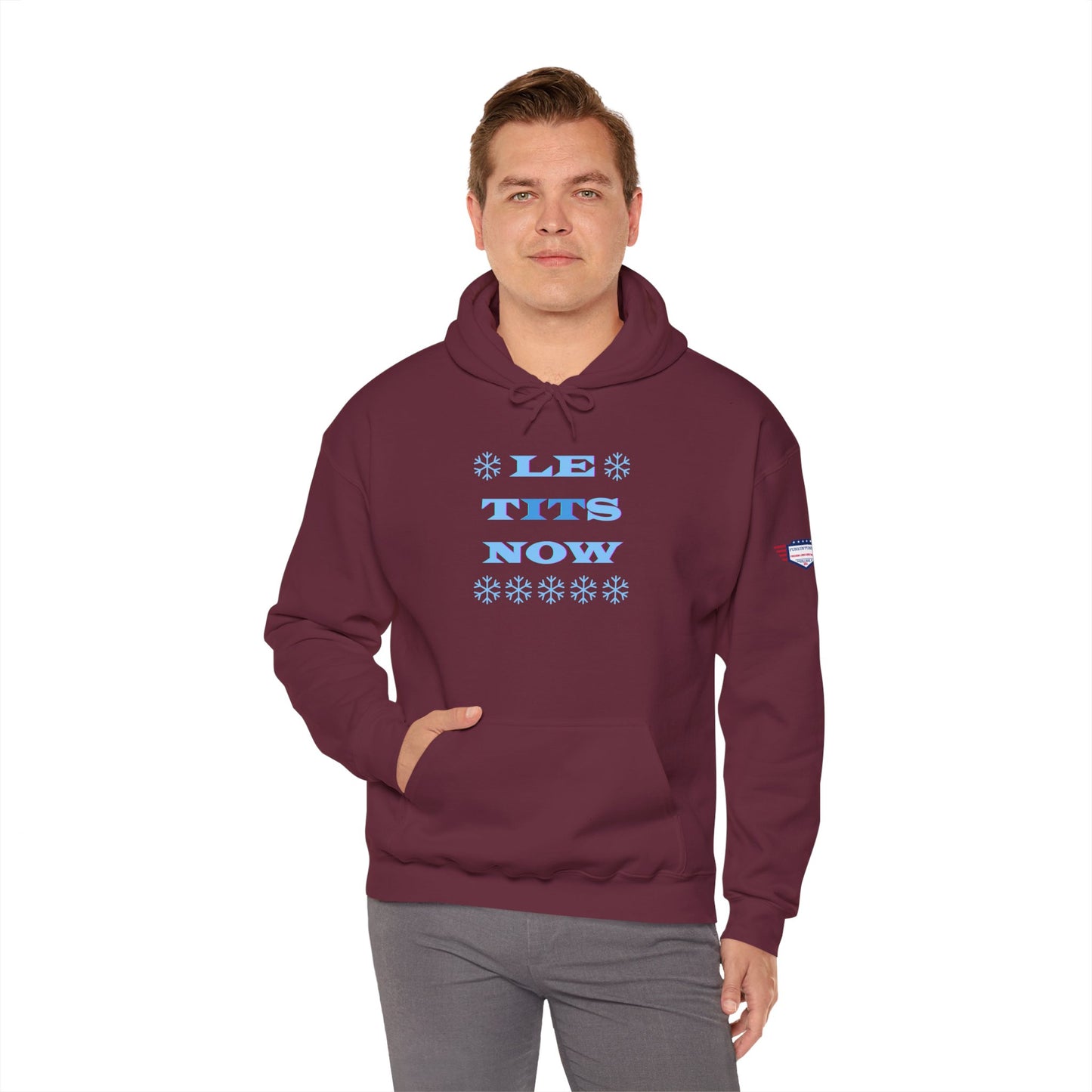 “LETitSNOW” - Funny Holiday Hoodie, Unisex Sweatshirt, Christmas Gift, Winter Apparel, Casual Wear, Birthday Present, Cozy Layer