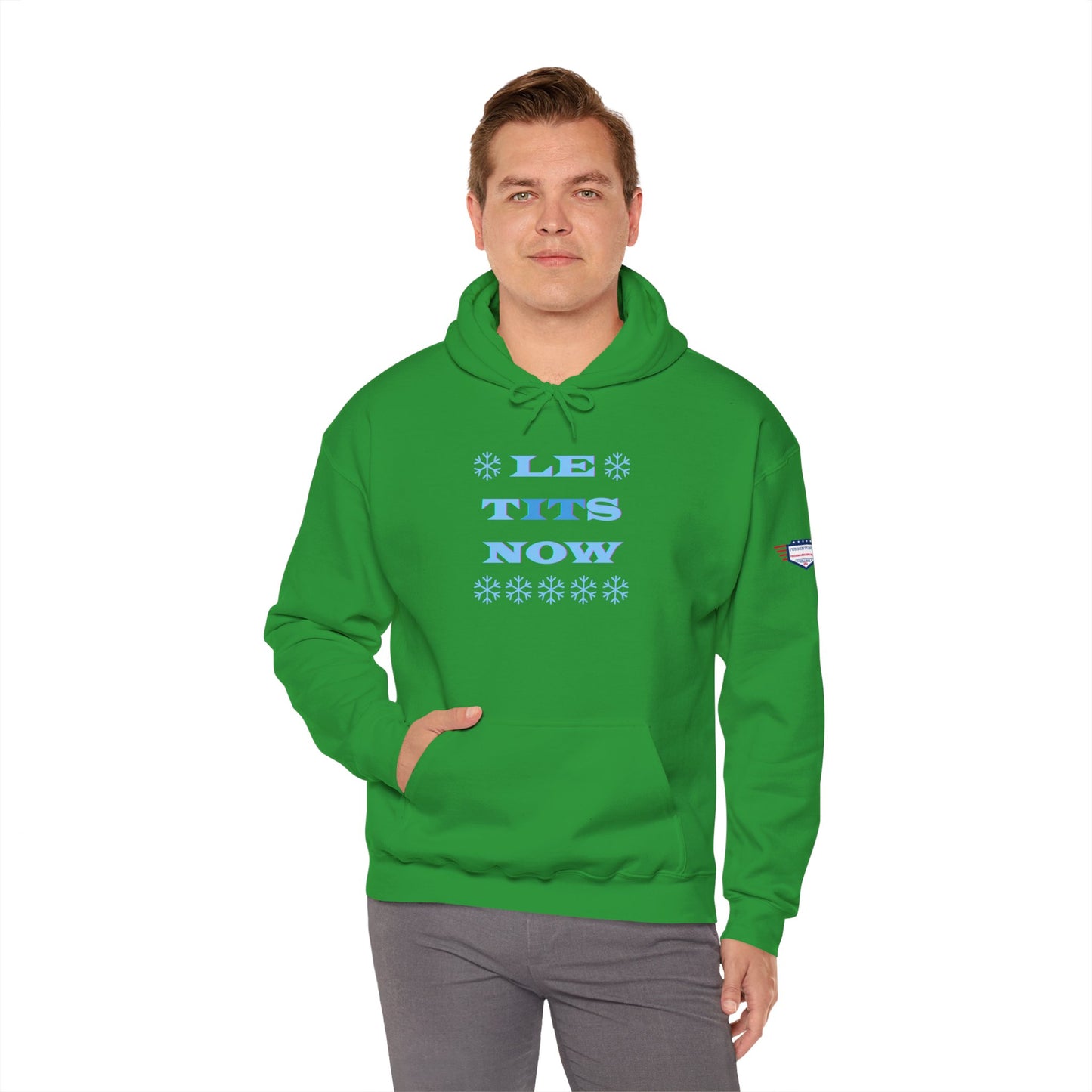“LETitSNOW” - Funny Holiday Hoodie, Unisex Sweatshirt, Christmas Gift, Winter Apparel, Casual Wear, Birthday Present, Cozy Layer