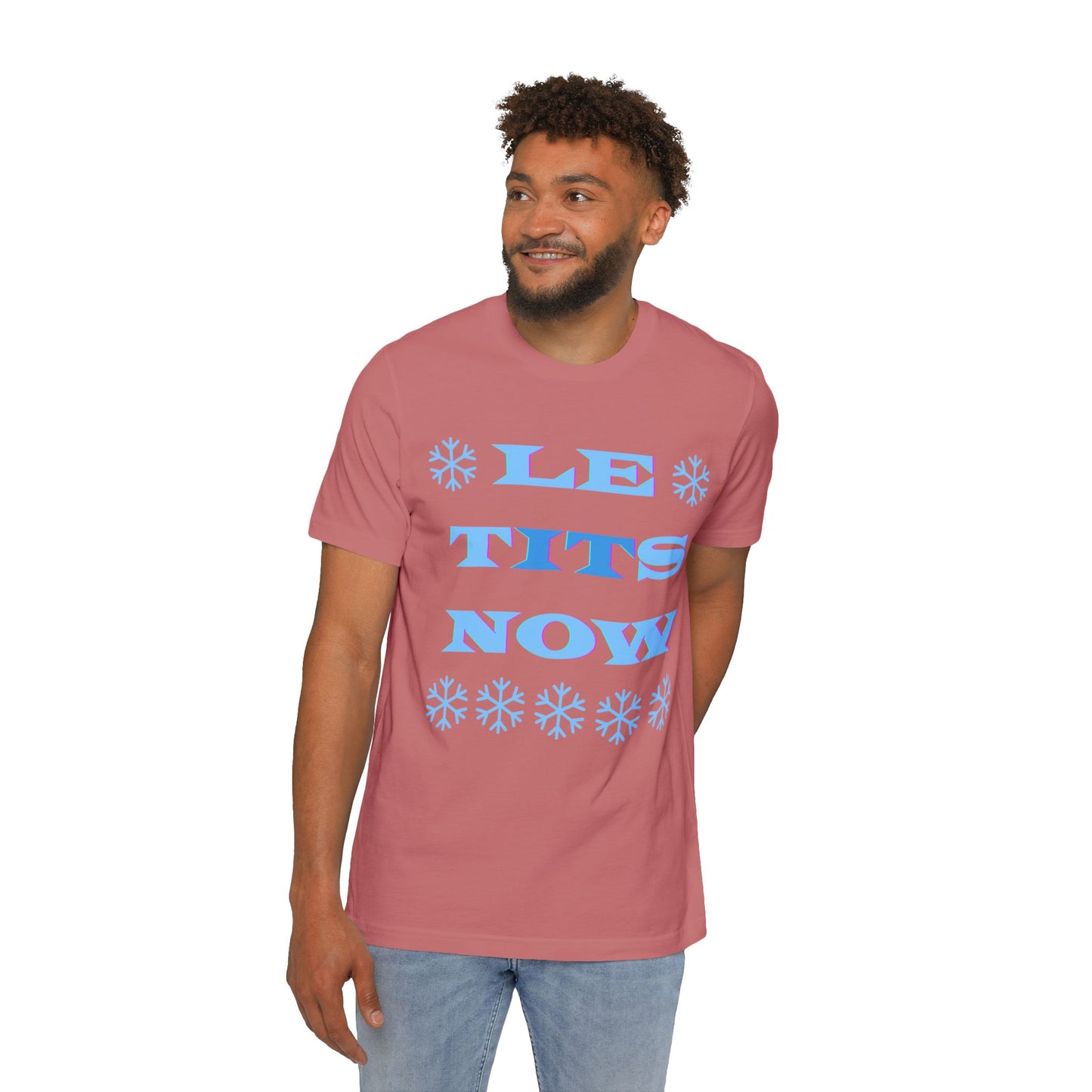 “LETitSNOW” - Playful Winter T-Shirt, Funny Holiday Tee, Unisex Graphic Shirt, Winter Party Wear, Gift for Friends