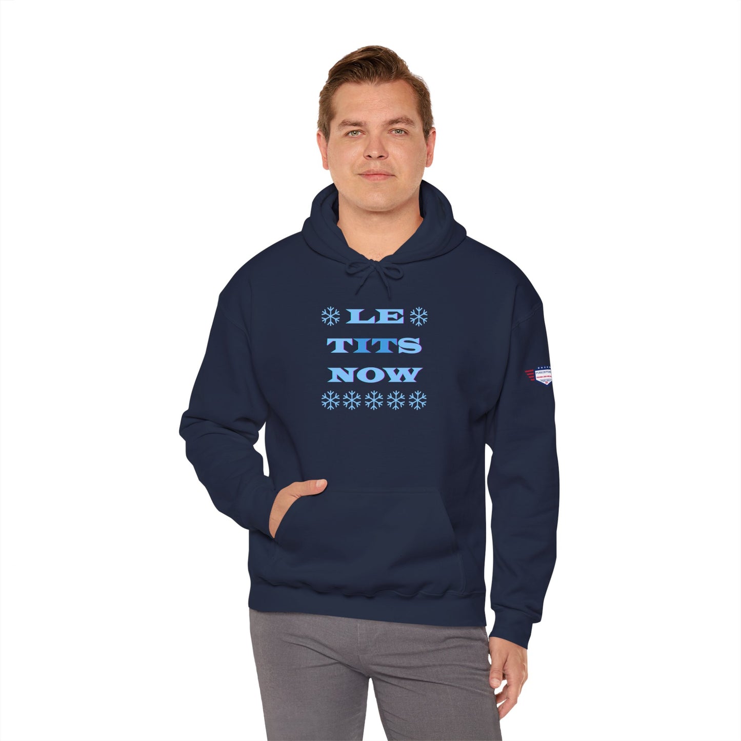 “LETitSNOW” - Funny Holiday Hoodie, Unisex Sweatshirt, Christmas Gift, Winter Apparel, Casual Wear, Birthday Present, Cozy Layer