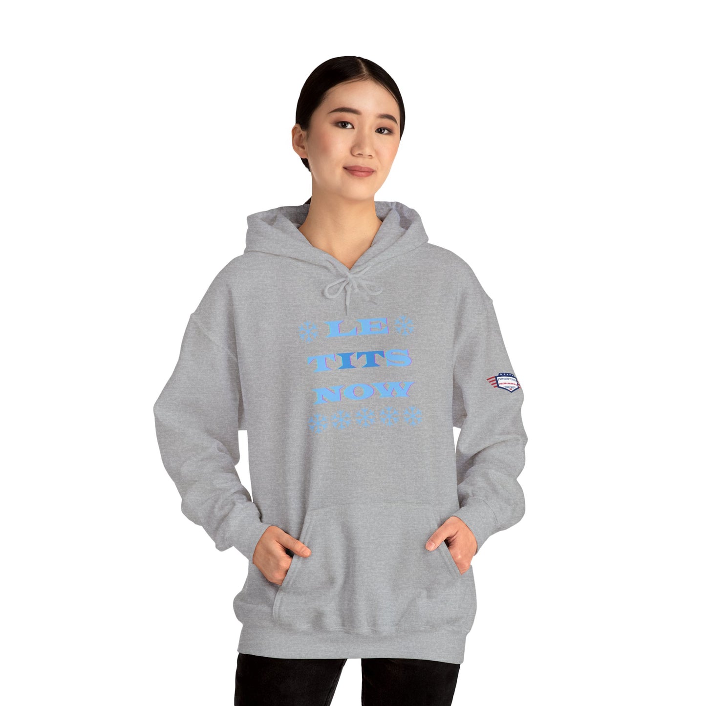 “LETitSNOW” - Funny Holiday Hoodie, Unisex Sweatshirt, Christmas Gift, Winter Apparel, Casual Wear, Birthday Present, Cozy Layer